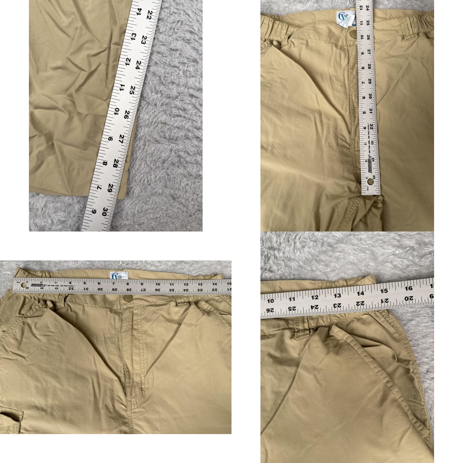 Vintage CVetasse Pants Mens Large Tan Nylon Cargo Hiking Outdoor Zip Ankle Trekking Pants Size US 33 - 8 Thumbnail