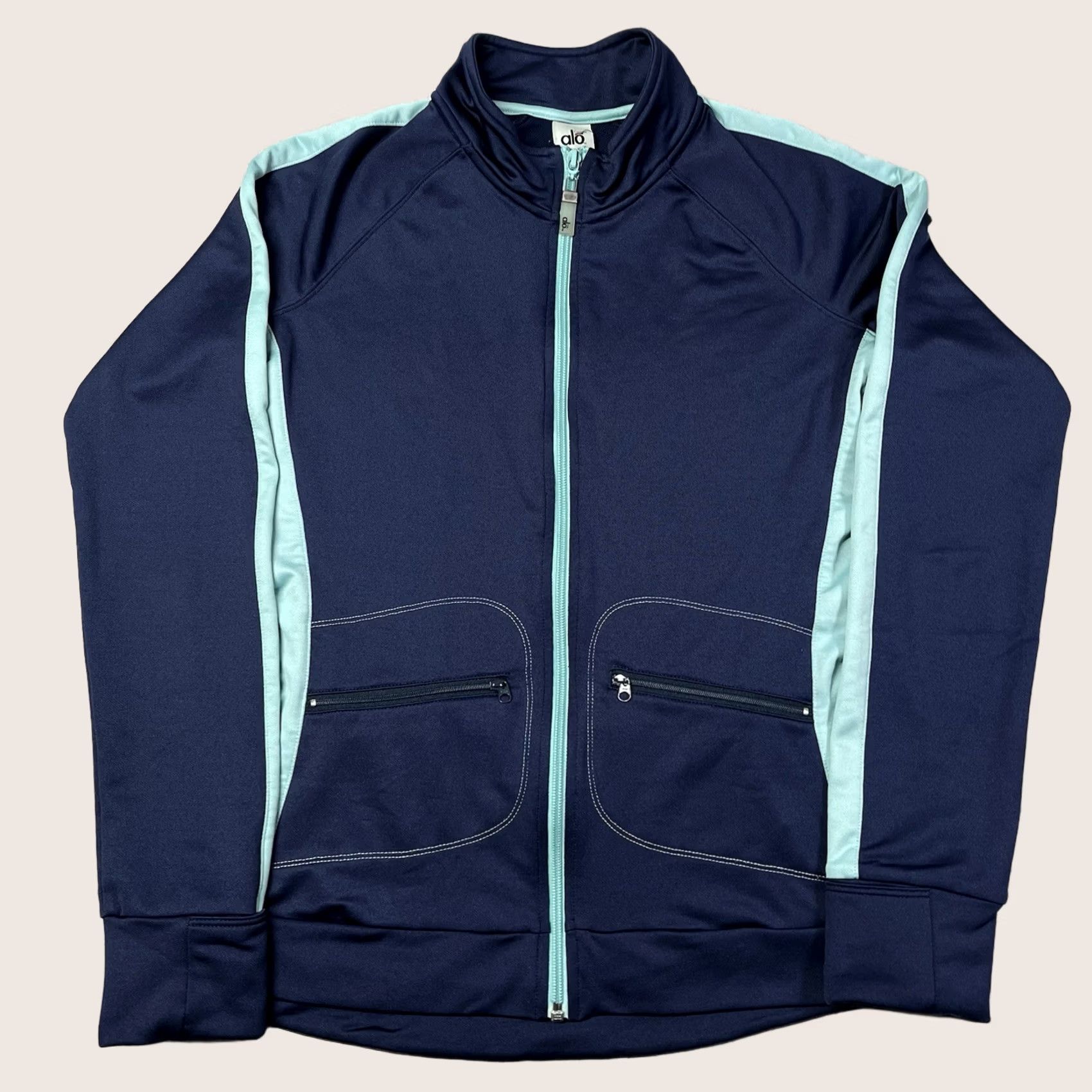 Alo Alo Jacket Womens M Blue Full Zip Athletic Activewear Running Yoga Pockets Size M / US 6-8 / IT 42-44 - 1 Thumbnail