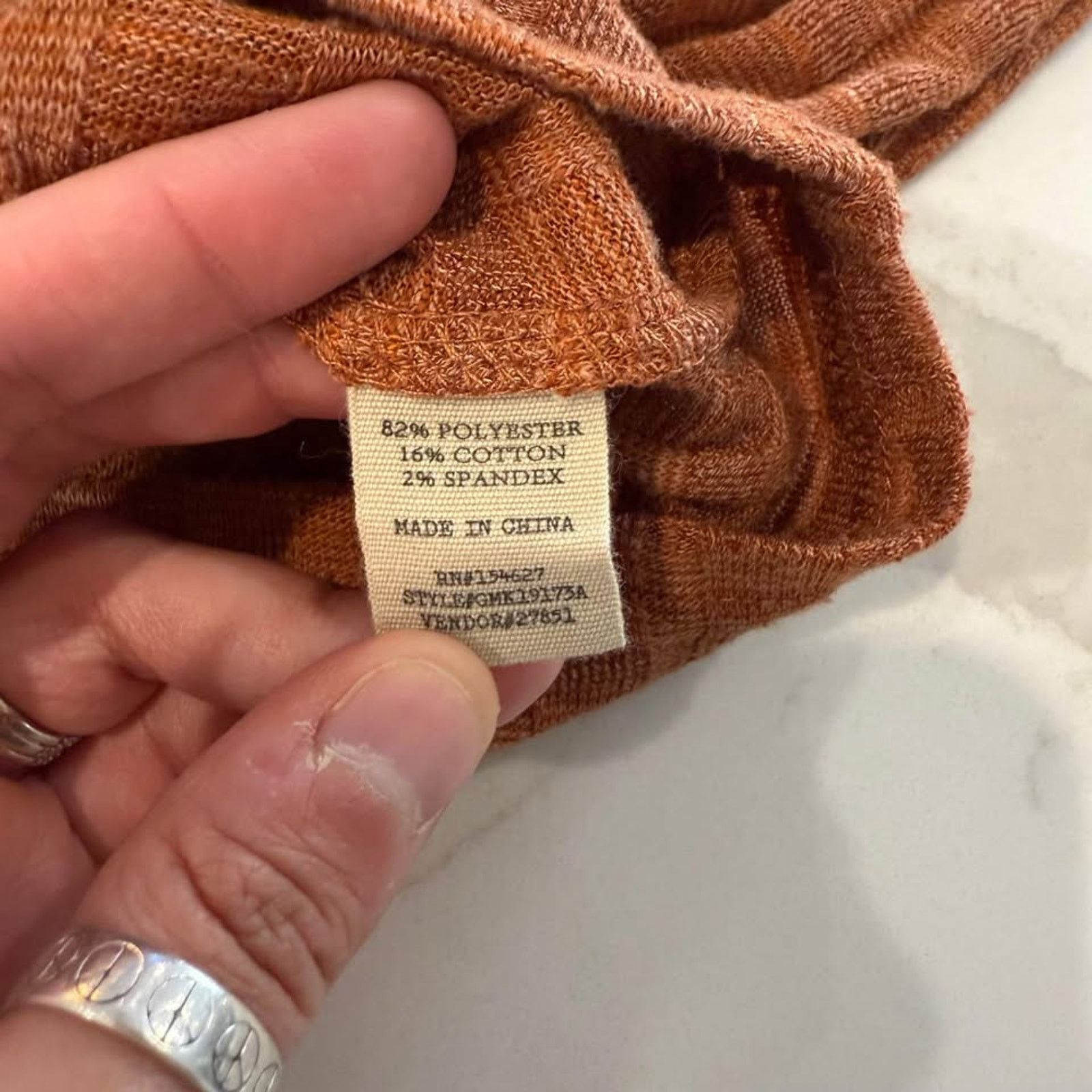 Other Gimmicks by Buckle Textured Knit Top Womens XS Rust Orange Size XS / US 0-2 / IT 36-38 - 4 Thumbnail