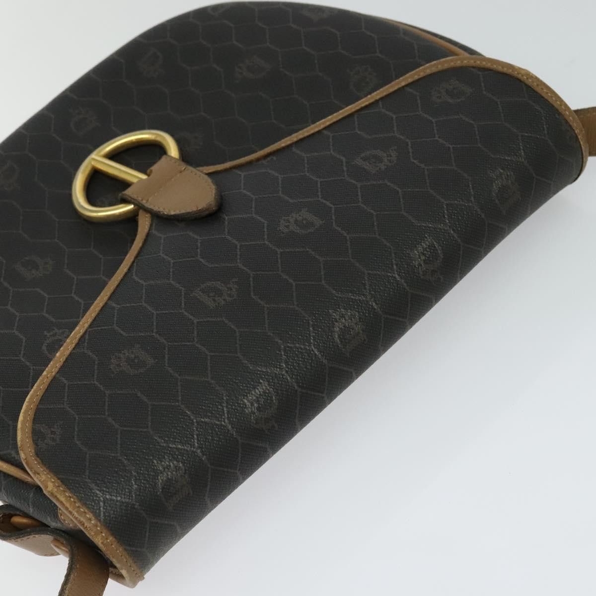 Dior DIOR Honeycomb Canvas Shoulder Bag Pvc Leather Black Brown Size ONE SIZE - 6 Thumbnail