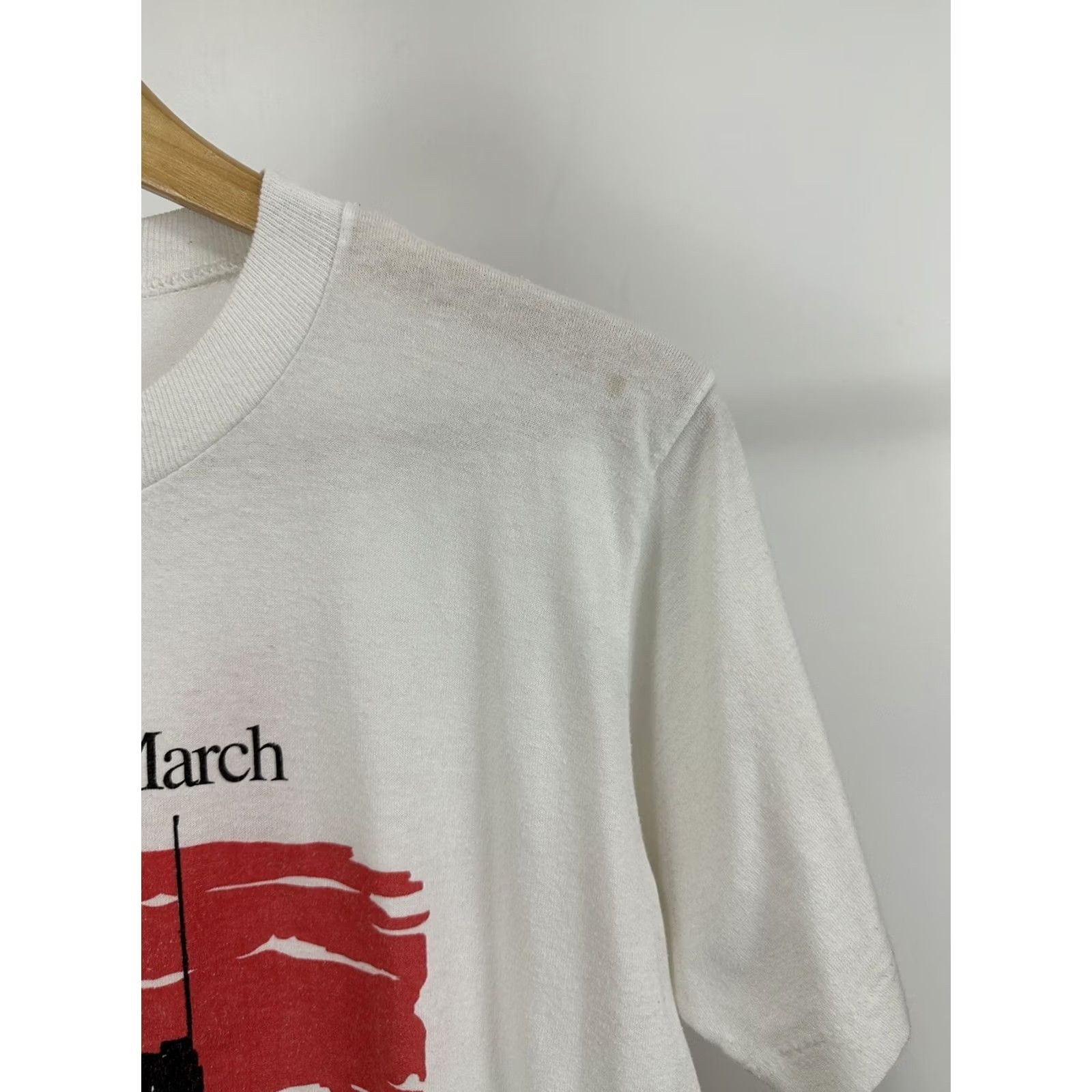 Jerzees RARE VTG The Long March China For Democracy Tank Tiananmen Square Thin T-Shirt M Shirt Mens White Size US M / EU 48-50 / 2 - 5 Thumbnail