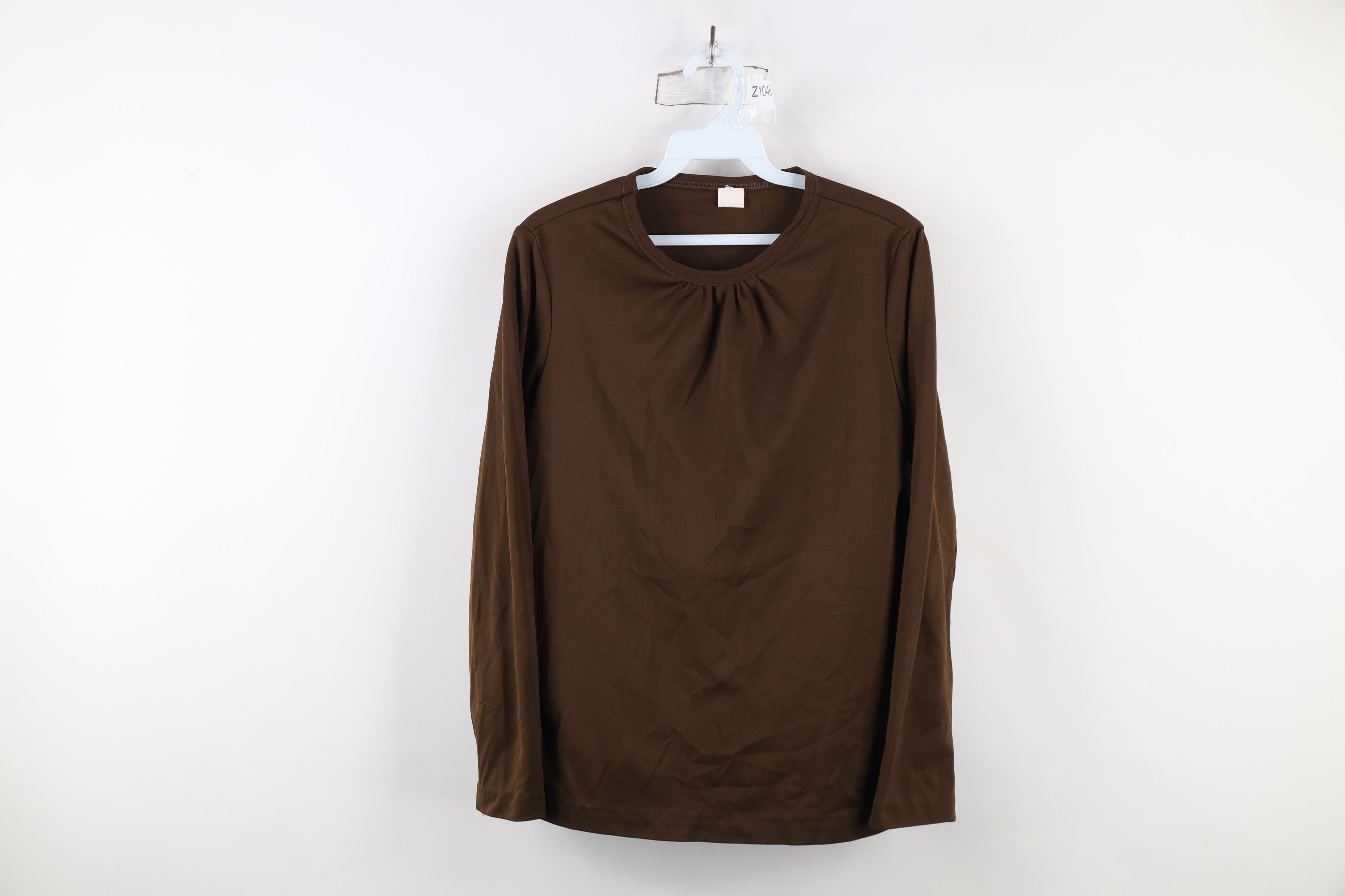 Vintage Vintage 70s Streetwear Knit Long Sleeve T-Shirt Brown USA Size L / US 10 / IT 46 - 1 Thumbnail
