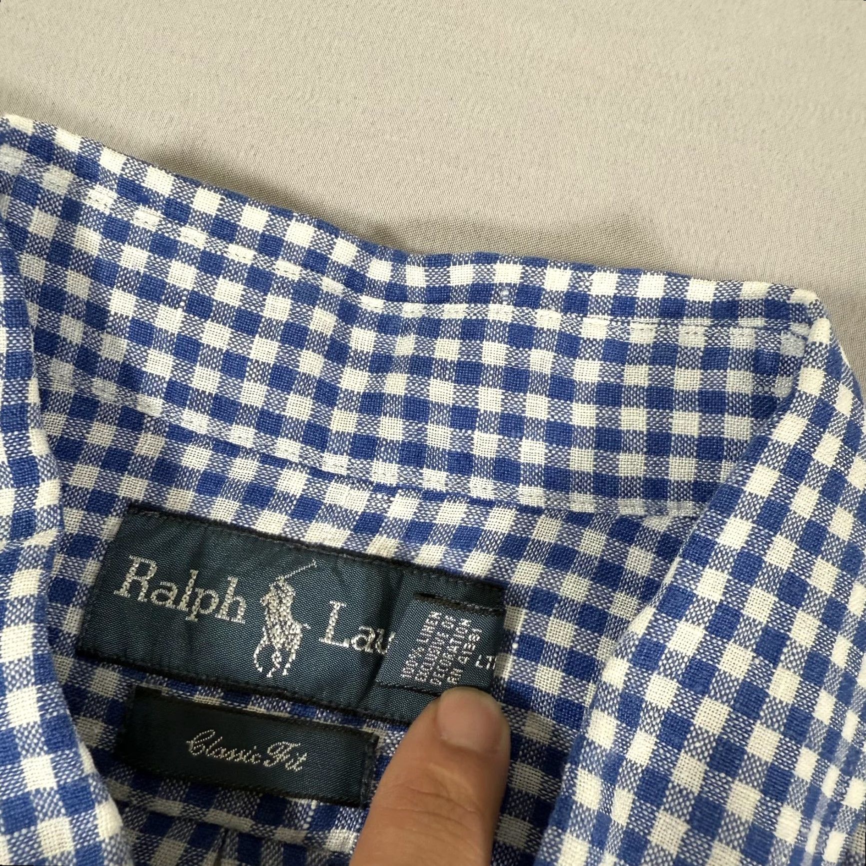 Polo Ralph Lauren Polo Ralph Lauren Shirt Mens XL Casual Short Sleeve Gingham Check Button-Up Blue White Size US XL / EU 56 / 4 - 6 Thumbnail