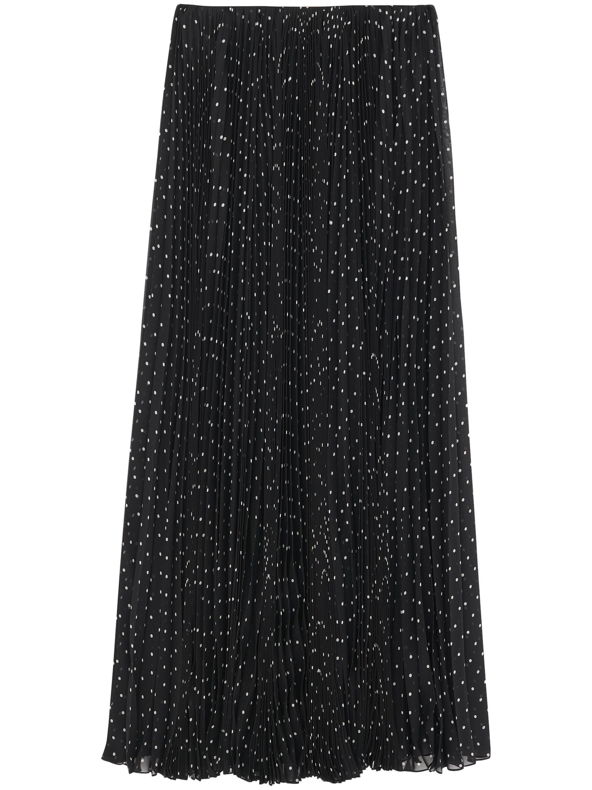 Saint Laurent Paris o1s1wg111124 Long Pleated Skirt Polka Silk in Black & White Size 27" / US 4 / IT 40 - 1 Thumbnail