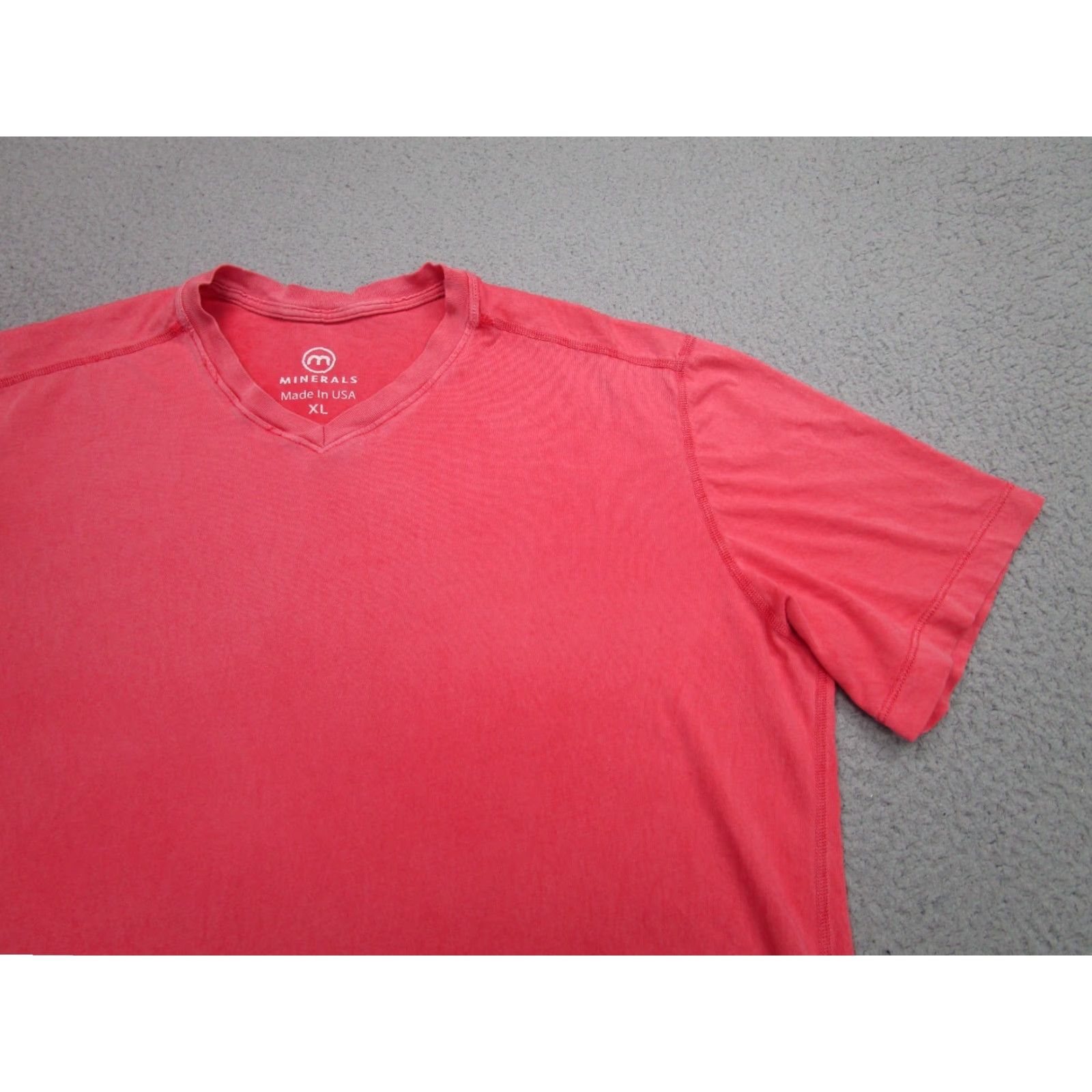 Vintage Minerals Shirt Mens XL V Neck 100% Cotton Soft Tagless Burnout Tee USA, Pink, Short Sleeve, Regular, T-Shirt, Men, XS? Size US XL / EU 56 / 4 - 2 Thumbnail