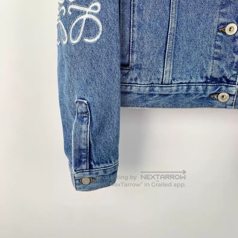 Loewe Loewe Blue Logo Embroidered Leather Label Cotton Denim Jac Size XXS / US 00 / IT 34 - 5 Thumbnail