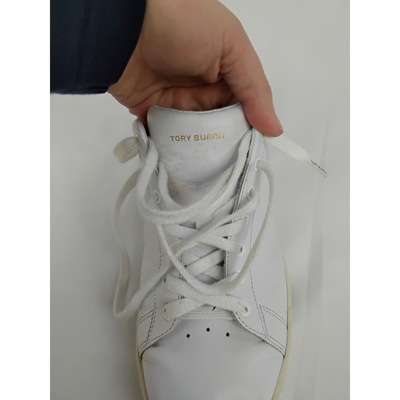 Tory Burch Tory Burch Howell Court Sneakers Men's 10M White Leather Size US 10 / EU 43 - 12 Thumbnail