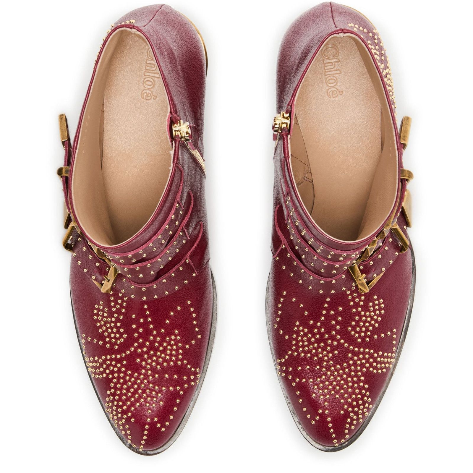 Chloe Chloe Susan Studded Grenat Leather Ankle Boots New & Authent Size US 6 / IT 36 - 4 Thumbnail