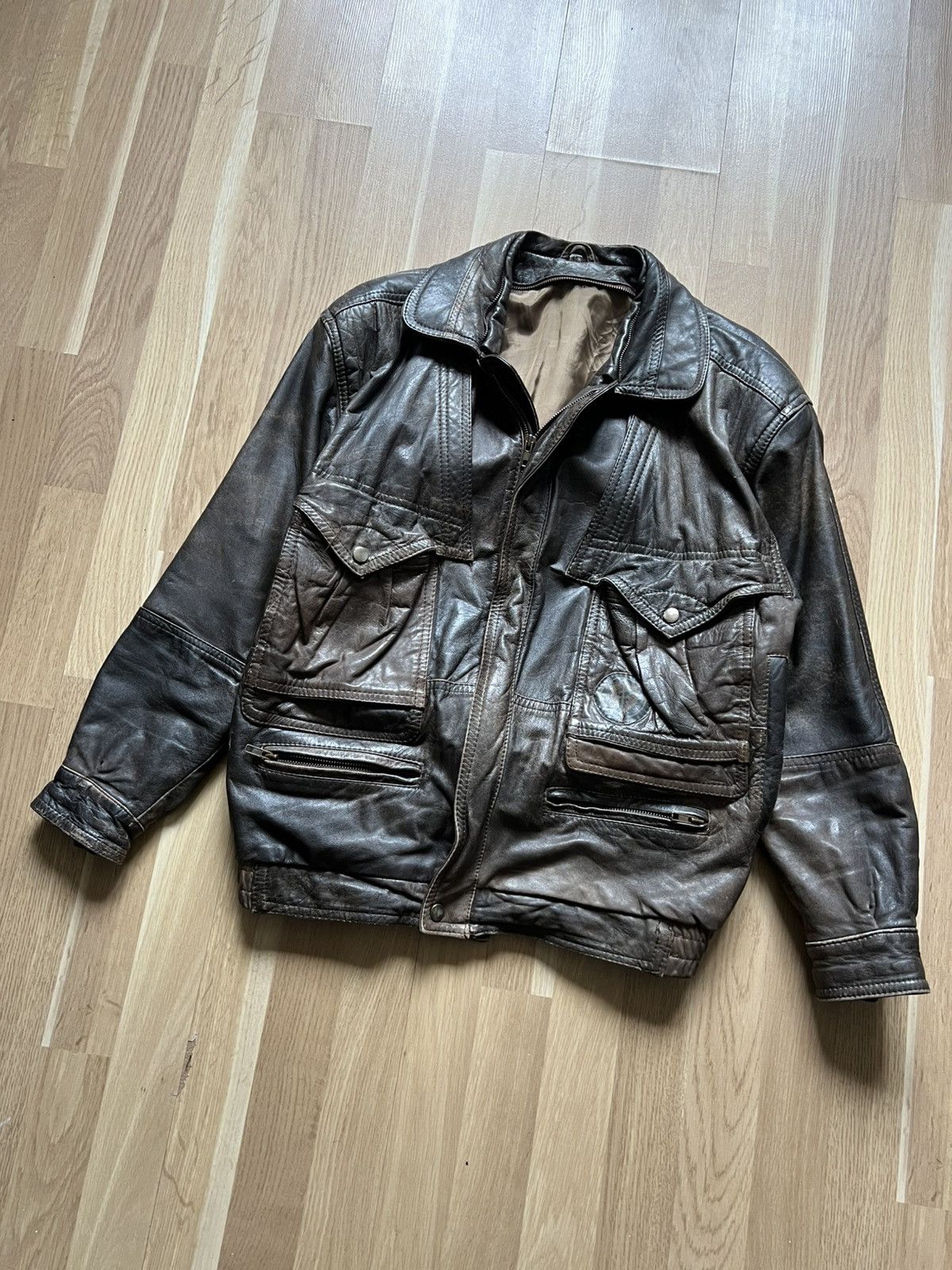 Vintage Vintage avirex style bomber aviator brown 2000s leather Size US M / EU 48-50 / 2 - 2 Thumbnail