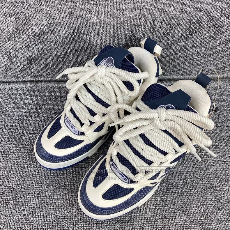 Louis Vuitton Louis Vuitton Blue and white skate shoes Size US 5 / EU 37 - 1 Thumbnail