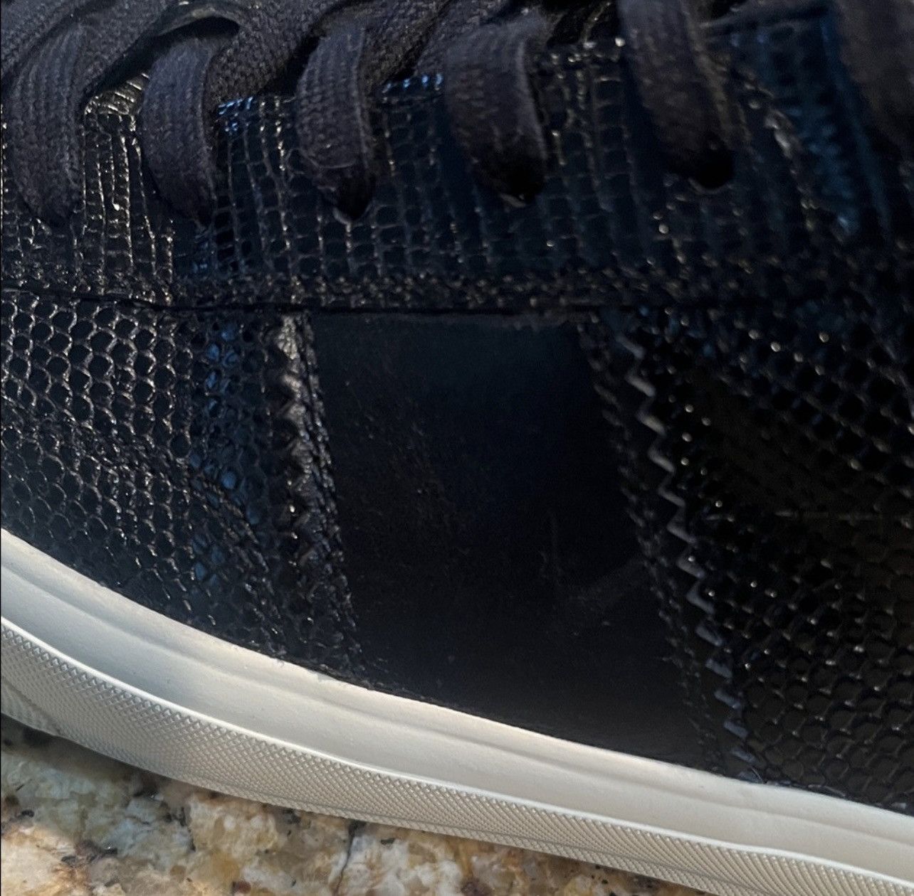Tom Ford Tom Ford Men’s Black Cambridge Lizard Skin Sneakers Size US 12 / EU 45 - 6 Thumbnail