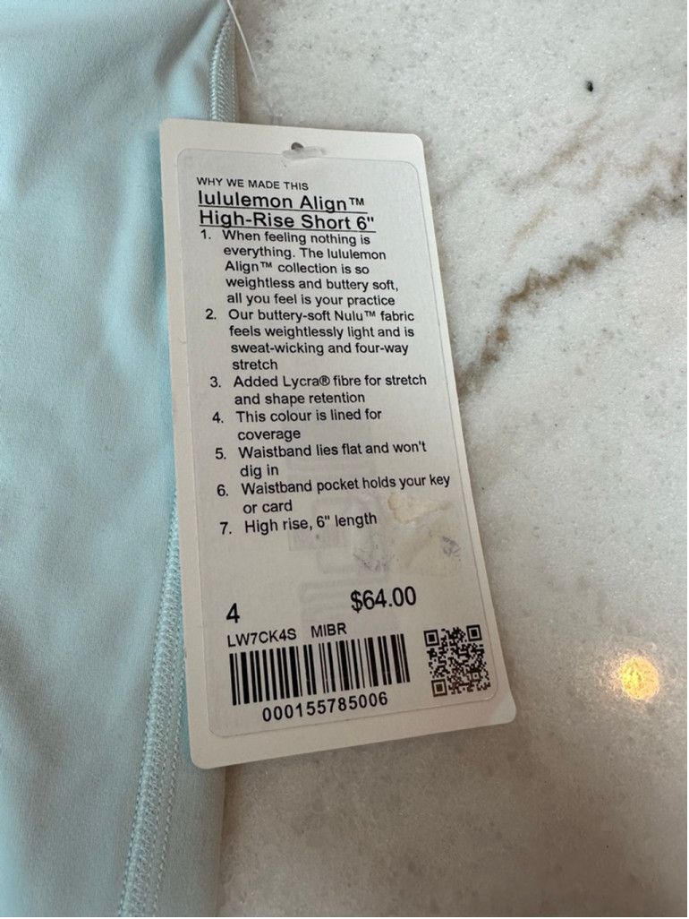 Lululemon lululemon Align™ High-Rise Short 6" mint breeze size 4 NWT Size 27" / US 4 / IT 40 - 3 Thumbnail