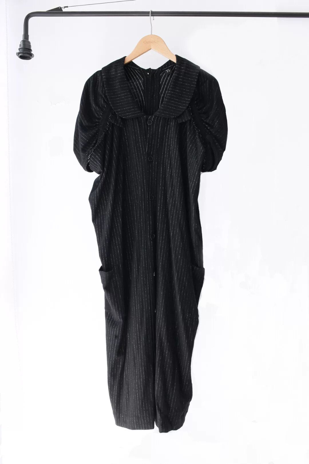 Y's black wool dress with puff sleeves Size S / US 4 / IT 40 - 1 Thumbnail