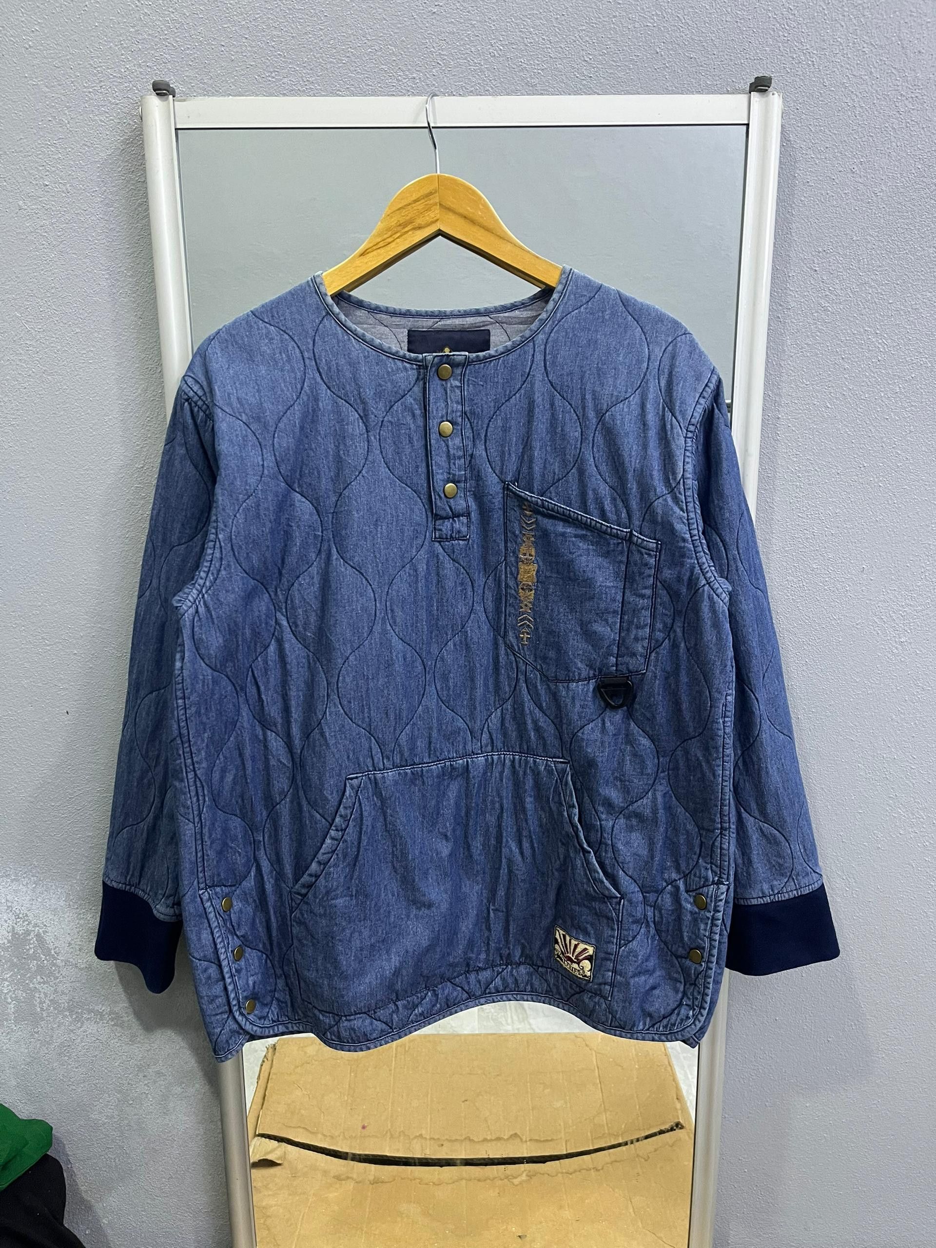GRN Amina x grn Embroidered Indigo Quilt Jacket Size US L / EU 52-54 / 3 - 1 Thumbnail
