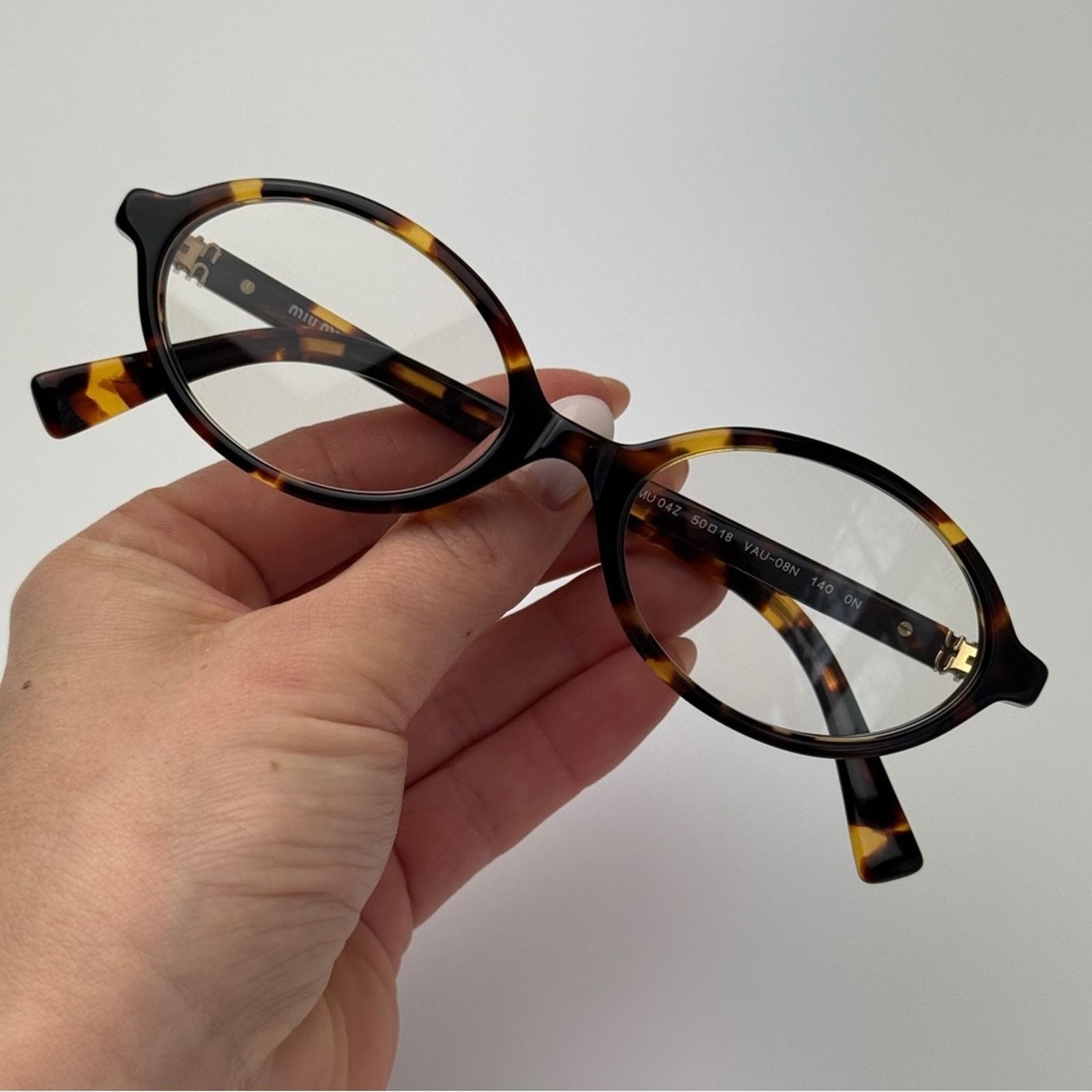Miu Miu MIU MIU Eyeglasses MU04ZS VAU08N Havana/Clear Blue Light Size ONE SIZE - 8 Thumbnail