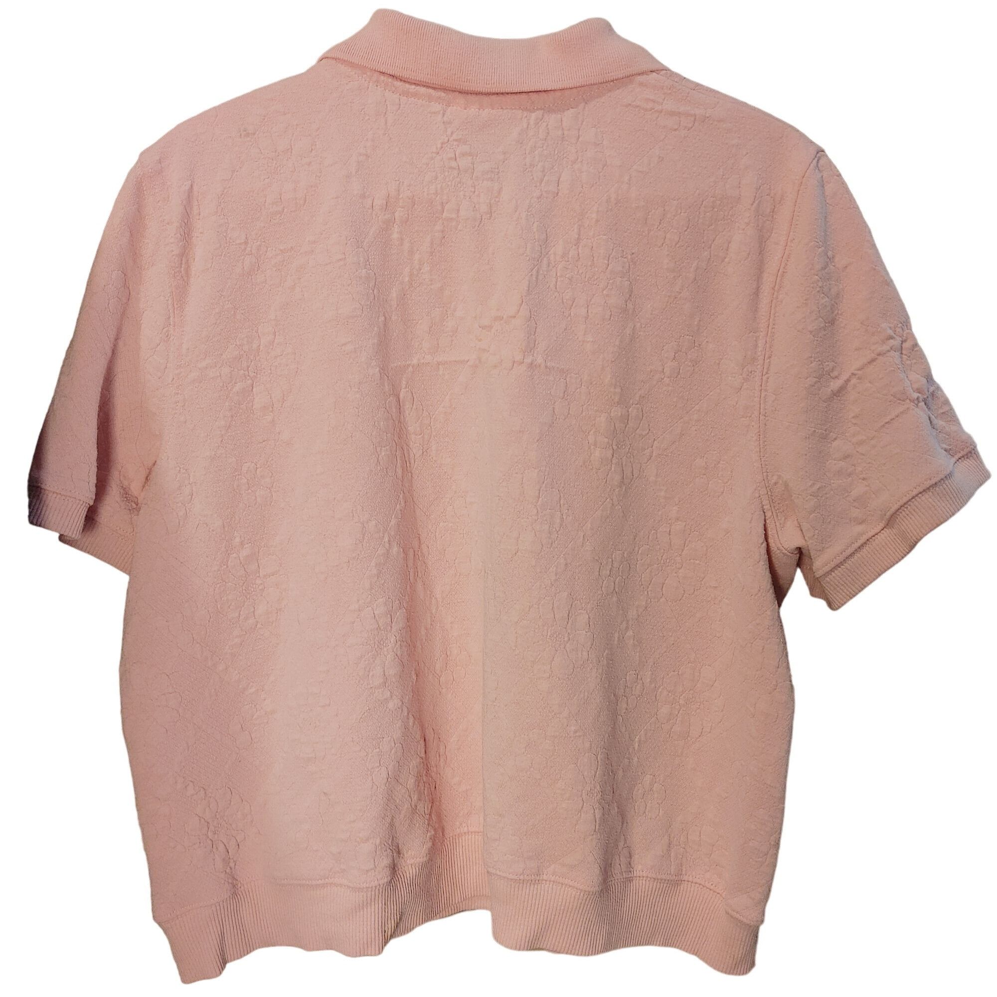 Other Alfred Dunner Women's Pink Floral Short Sleeve Collared Polo Size XL / US 12-14 / IT 48-50 - 2 Thumbnail