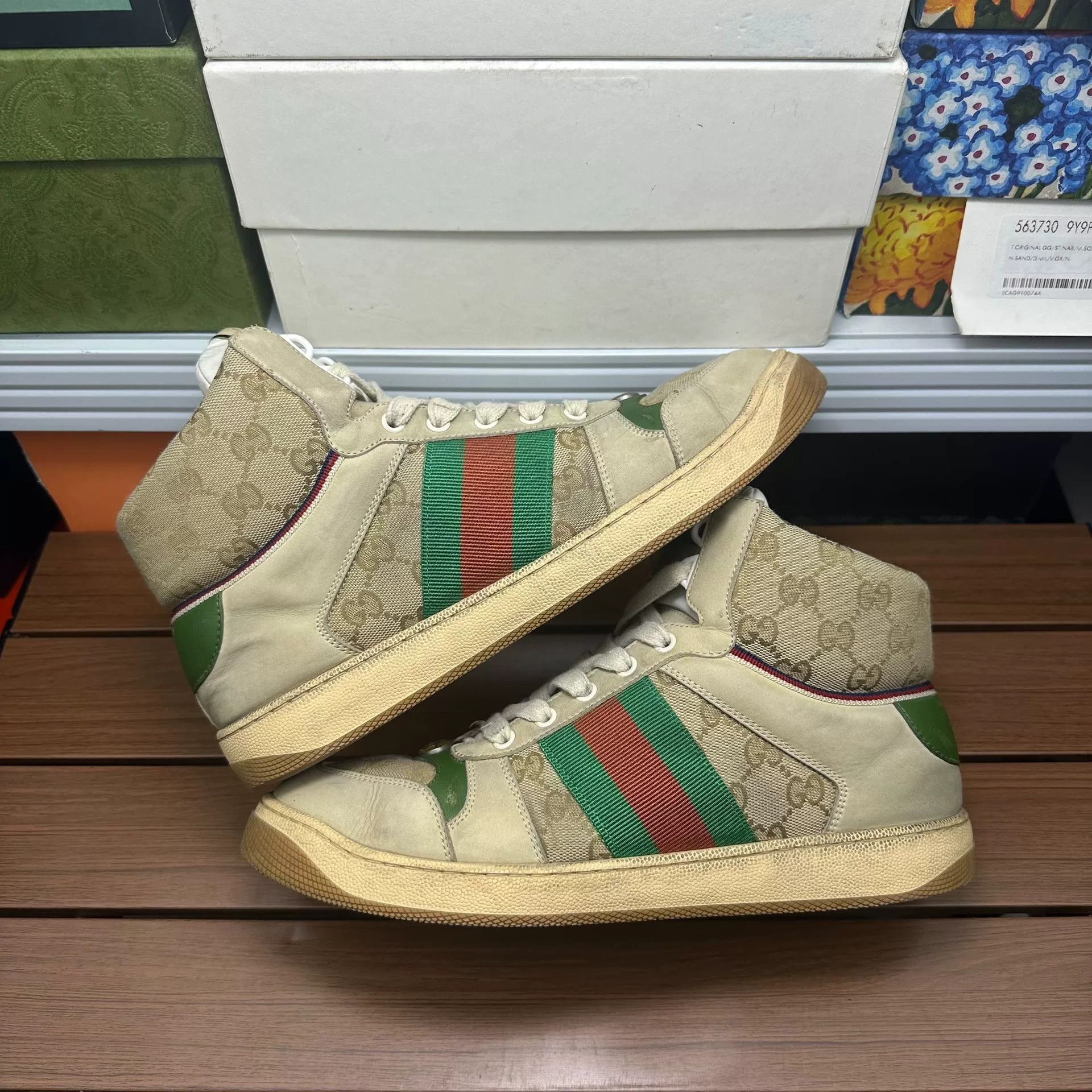 Gucci Gucci Distressed Hitop Sneakers 9 Men Size US 9 / EU 42 - 1 Thumbnail