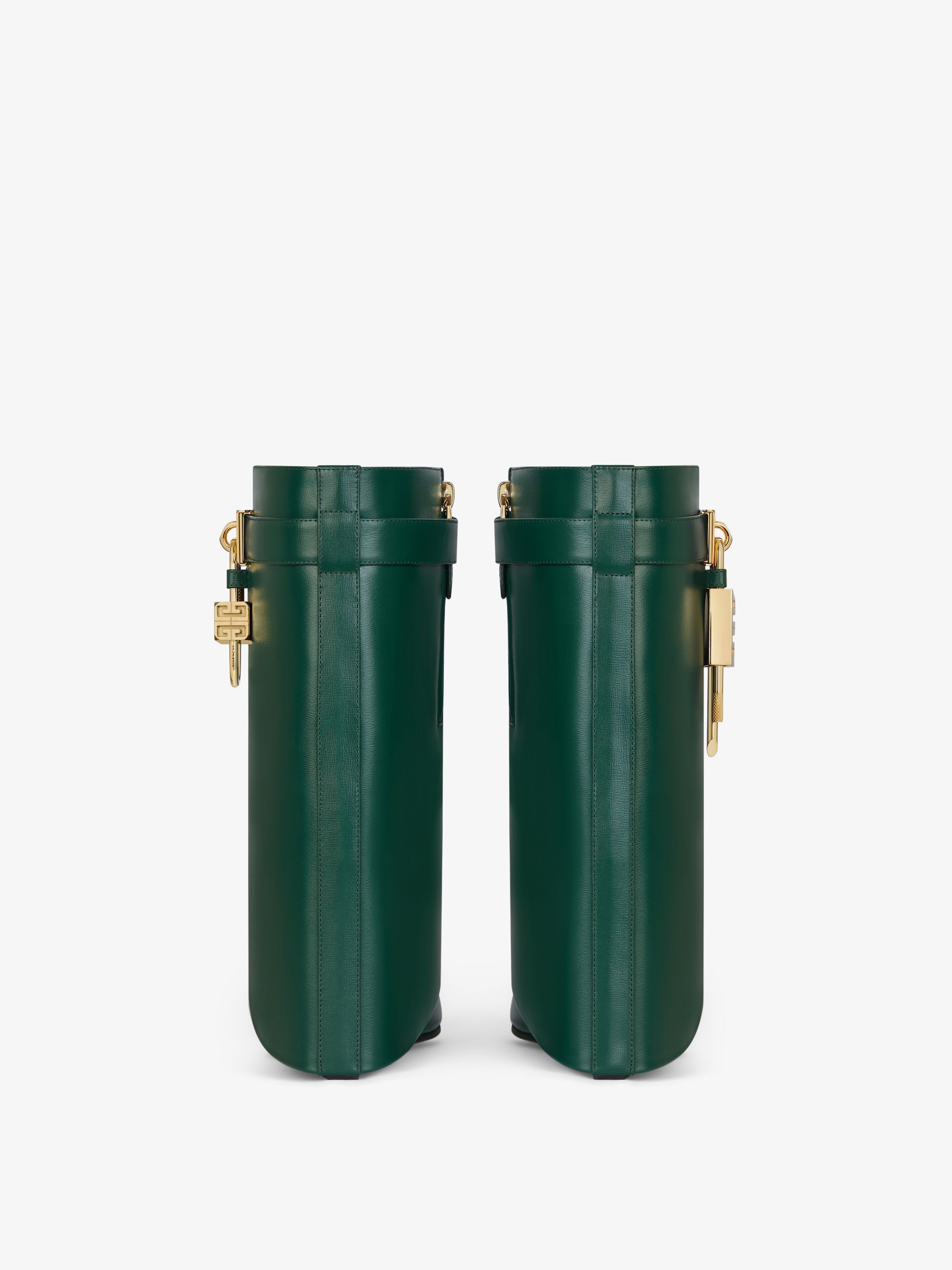 Givenchy o1srvl11e0525 Shark Lock Ankle Boots 90mm in Emerald Green Size US 8 / IT 38 - 6 Thumbnail