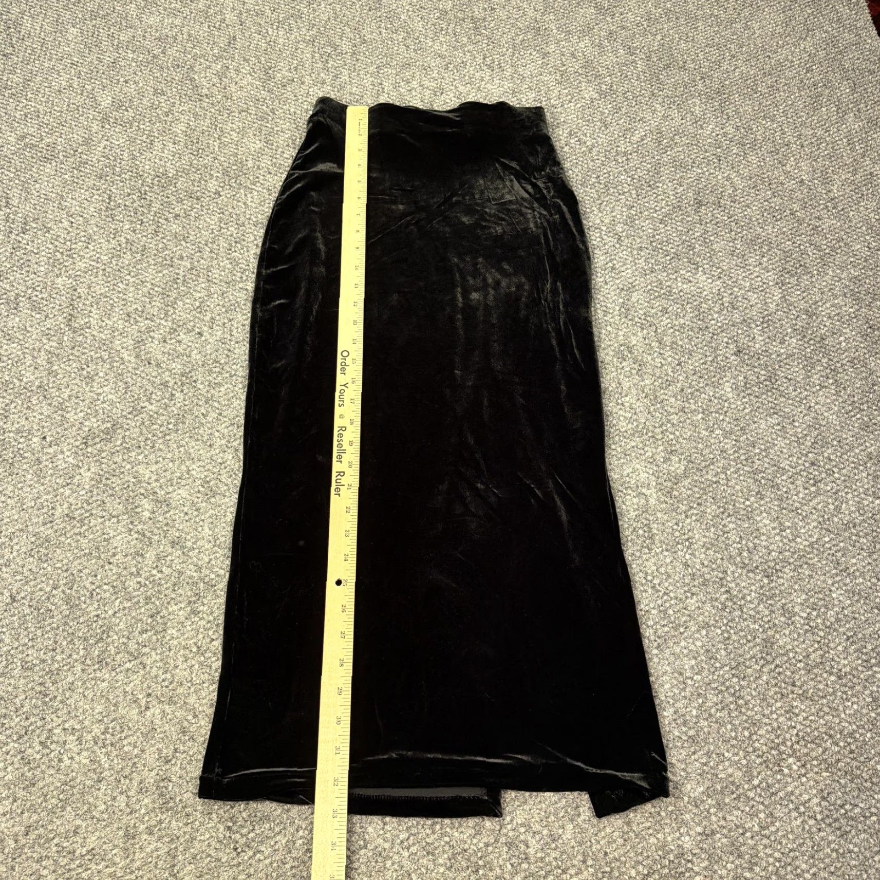 Vintage VINTAGE Caché Skirt Womens Medium Black Velvet Long Pencil Slit Stretch Formal Size 32" / US 10 / IT 46 - 6 Thumbnail