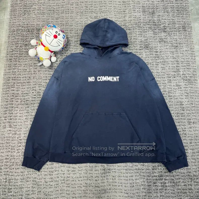 Balenciaga Letter Print Gradient Washed Distressed Hoodie