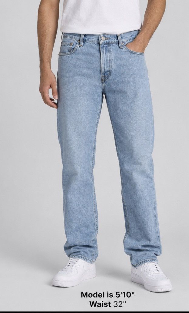 Levi's Levis 505 Regular Fit Jeans Mens 34x34 Blue Denim Straight Size US 33 - 1 Thumbnail