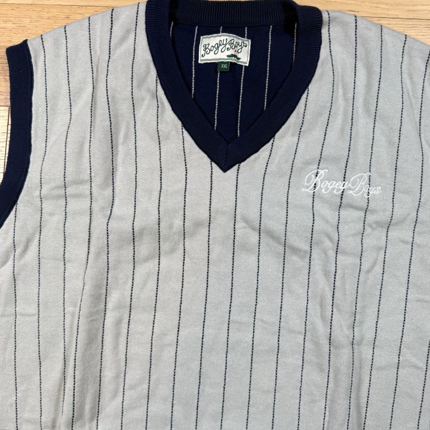 Vintage Bogey Boys Sweater Vest Mens M Gray Navy Pinstripe Golf NWOT Size US M / EU 48-50 / 2 - 4 Thumbnail