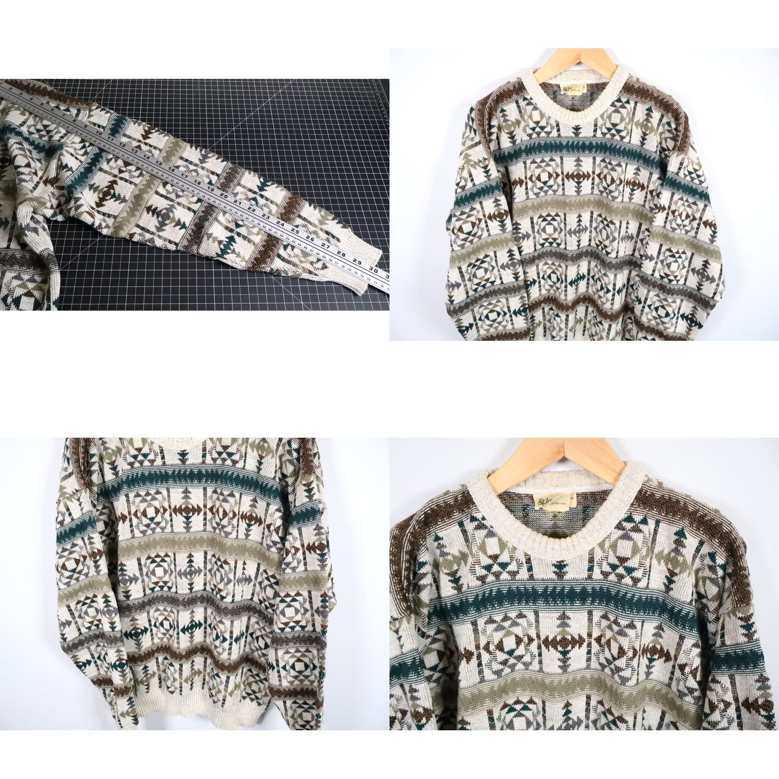 Vintage VINTAGE St. John's Bay Sweater Men's XL Gray Geometric Knit 90s Southwestern Aztec Size US XL / EU 56 / 4 - 8 Thumbnail