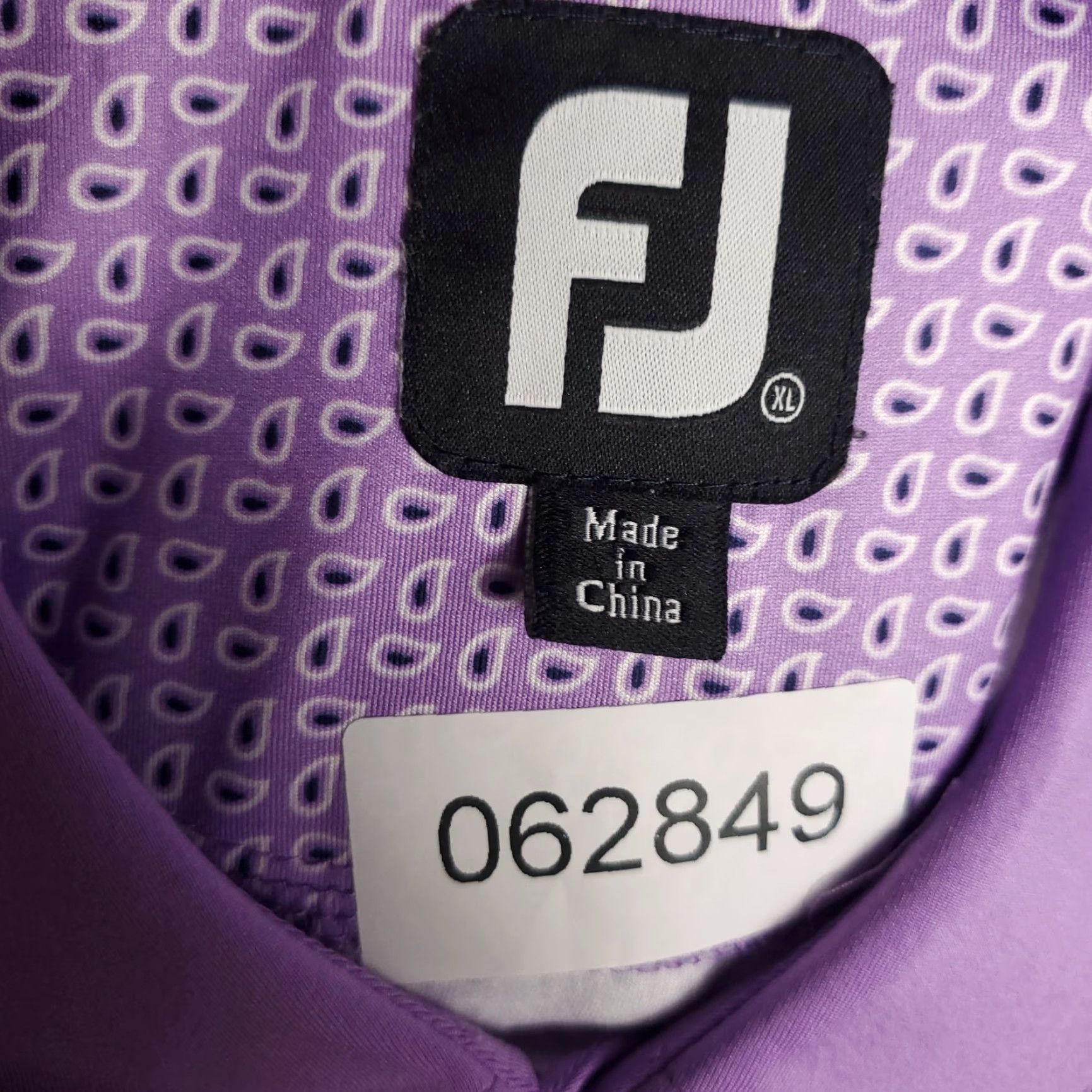 Footjoy FootJoy Polo Shirt Mens XL Purple Paisley Golf Casual Short Sleeve Size US XL / EU 56 / 4 - 7 Thumbnail