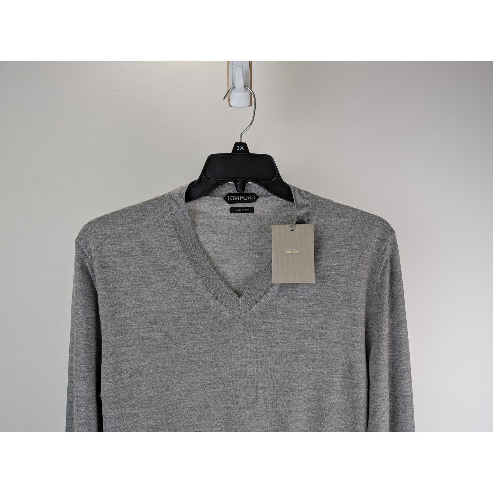 Tom Ford o1rshd1 V-Neck Knitwear Crewneck Sweatshirt in Grey Size US M / EU 48-50 / 2 - 2 Thumbnail