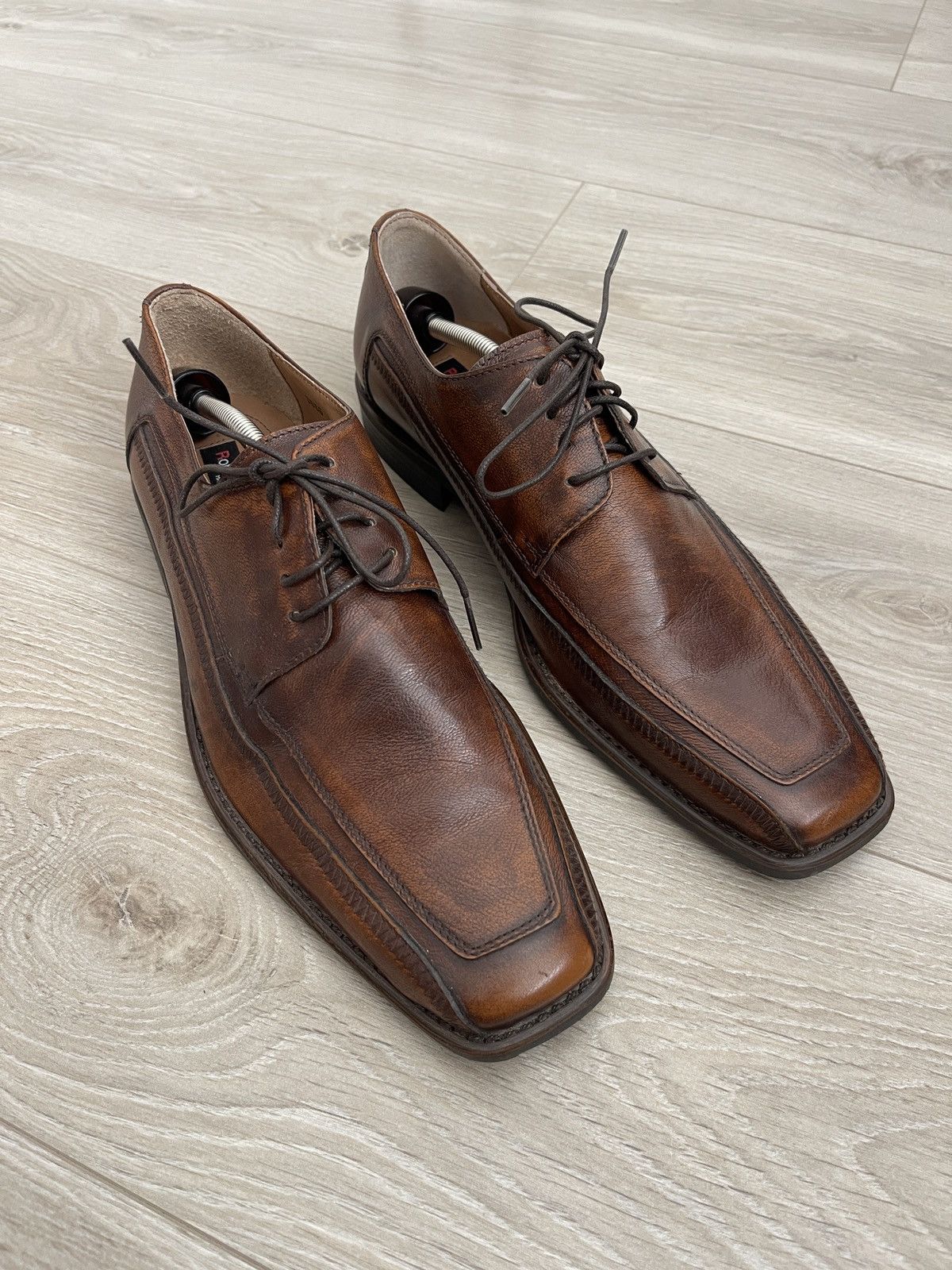 Vintage Roberto Santi Men’s Brown Leather Derby Shoes EU44 Formal Size US 10 / EU 43 - 5 Thumbnail