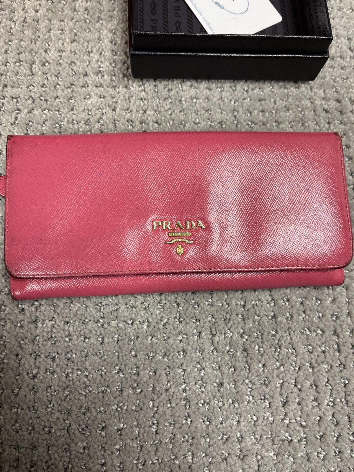 Prada Prada Pink Saffiano Leather Long Bifold Wallet Size ONE SIZE - 7 Thumbnail