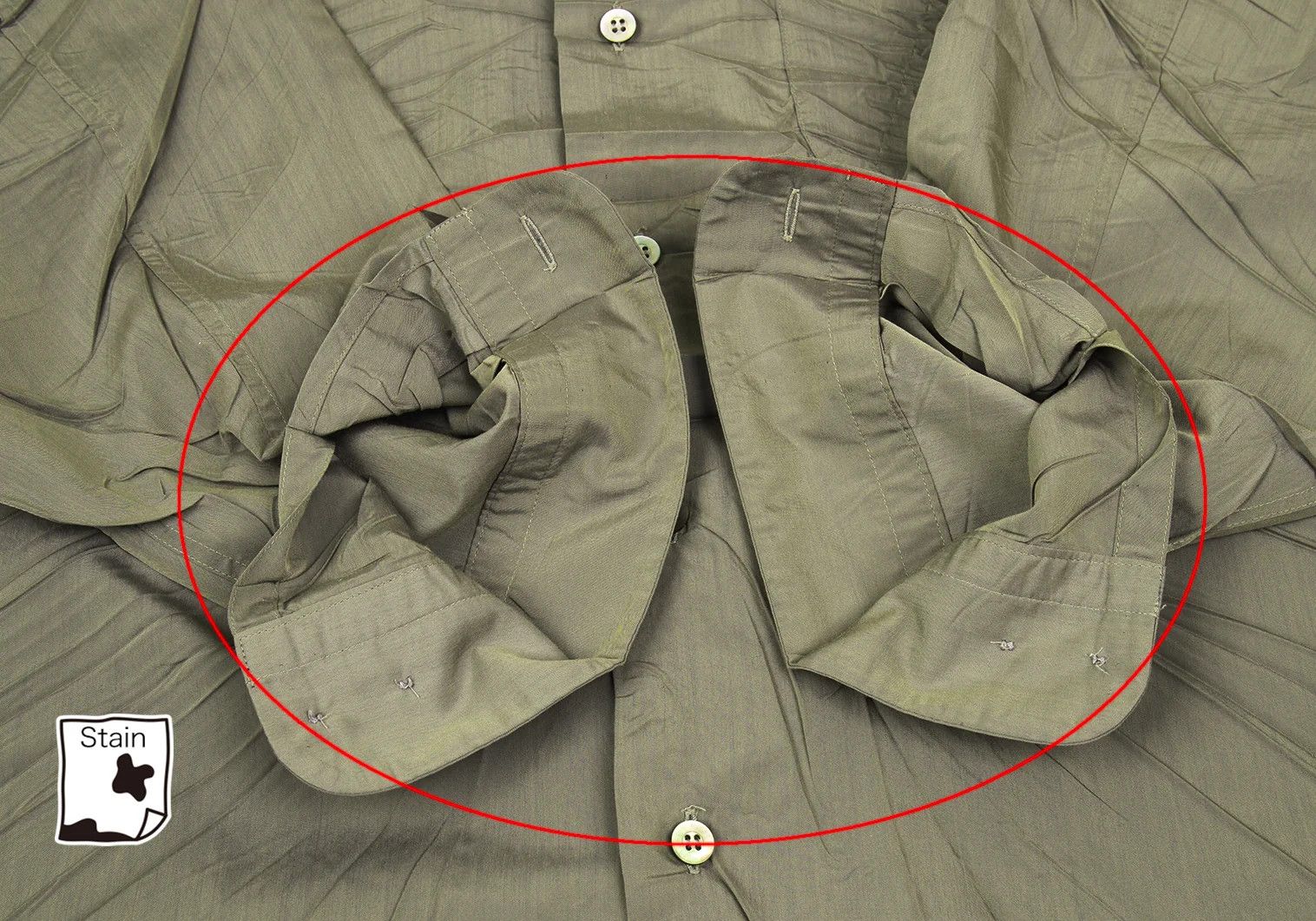 Issey Miyake Polyester Wrinkled Shirt in Khaki, Size XL Size US XL / EU 56 / 4 - 9 Thumbnail