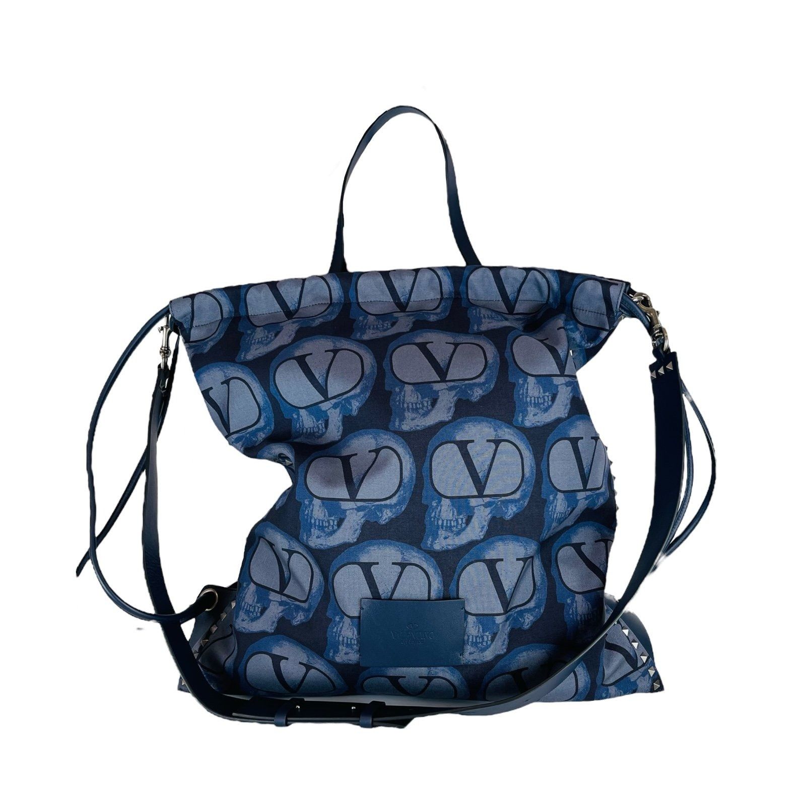image of Valentino Garavani Studded V Monogram Logo Strap Drawstring, Men's