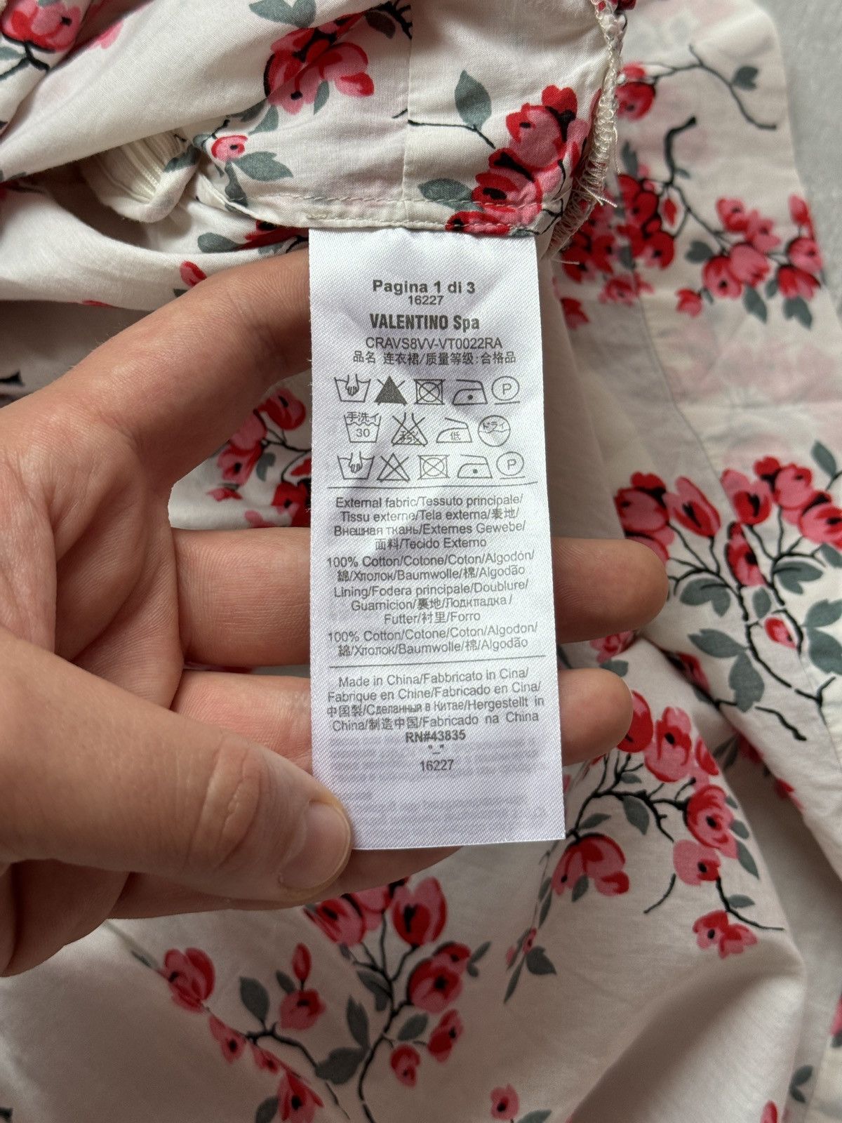 RED Valentino RED Valentino Cotton Floral Dress Cherry Blossoms Print Size S / US 4 / IT 40 - 18 Thumbnail