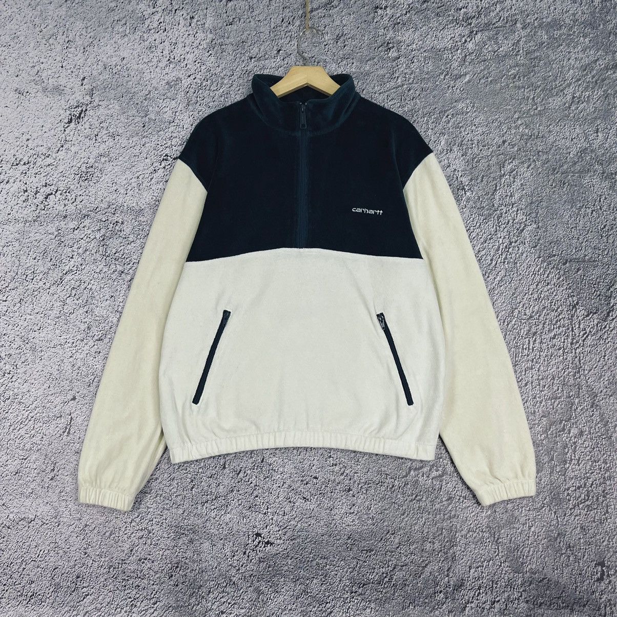 Carhartt × Designer Carhartt W.I.P. 1/3 velour Half Zip Sweatshirt tila pullover Size US M / EU 48-50 / 2 - 1 Thumbnail