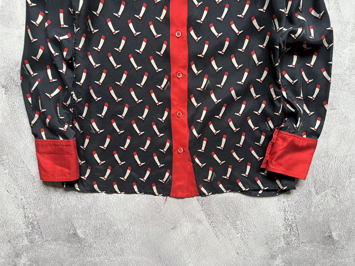 Gucci Gucci Vintage Navy Silk Riding Boot Print Shirt Size 42 Size M / US 6-8 / IT 42-44 - 3 Thumbnail