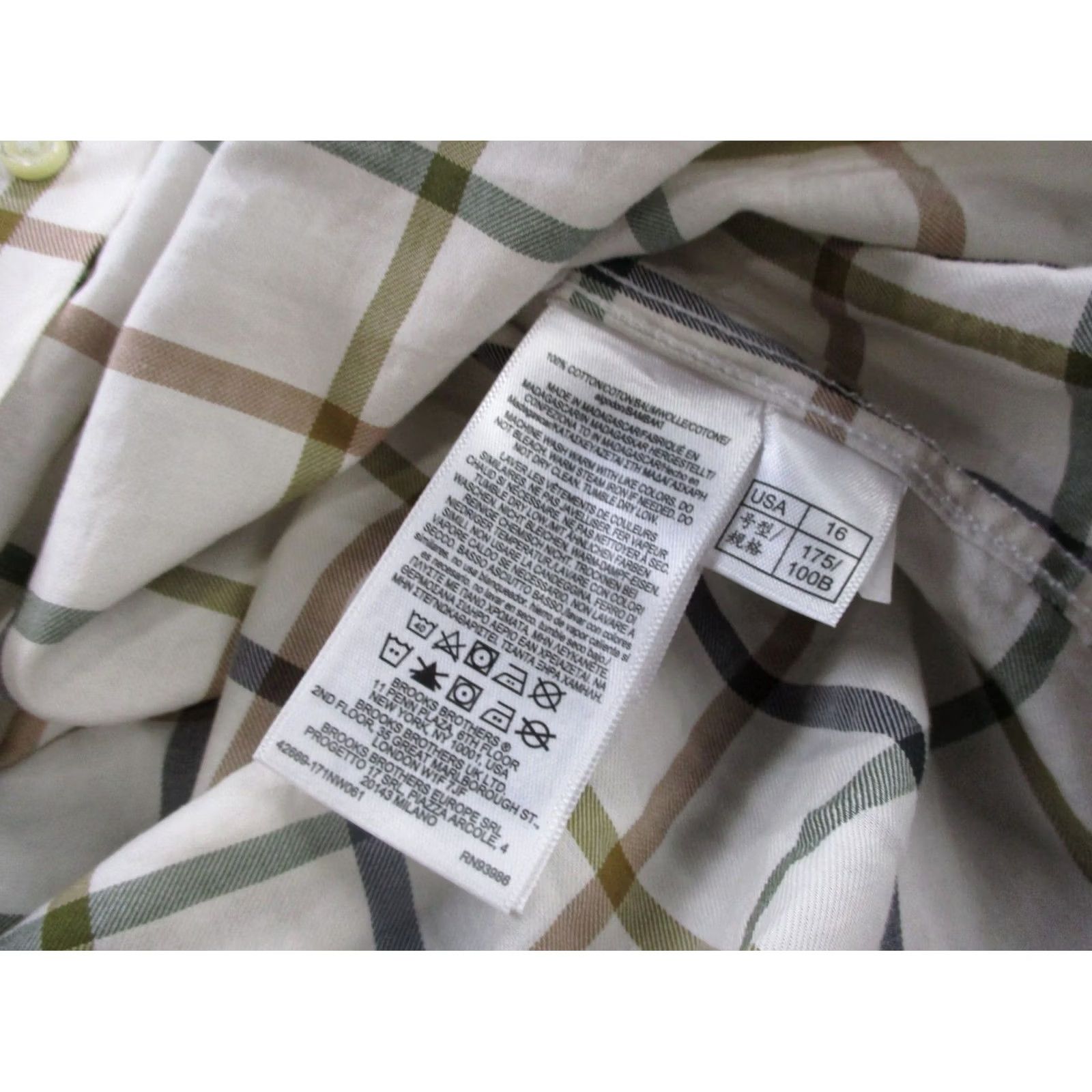 Brooks Brothers Brooks Brothers Shirt Men XL Plaid 16 34 Beige Italy Business Thomas Mason Golf Button-Up Collared Long Sleeve Knit Cotton Multicolor Modern 90s Mens Size US XL / EU 56 / 4 - 7 Thumbnail