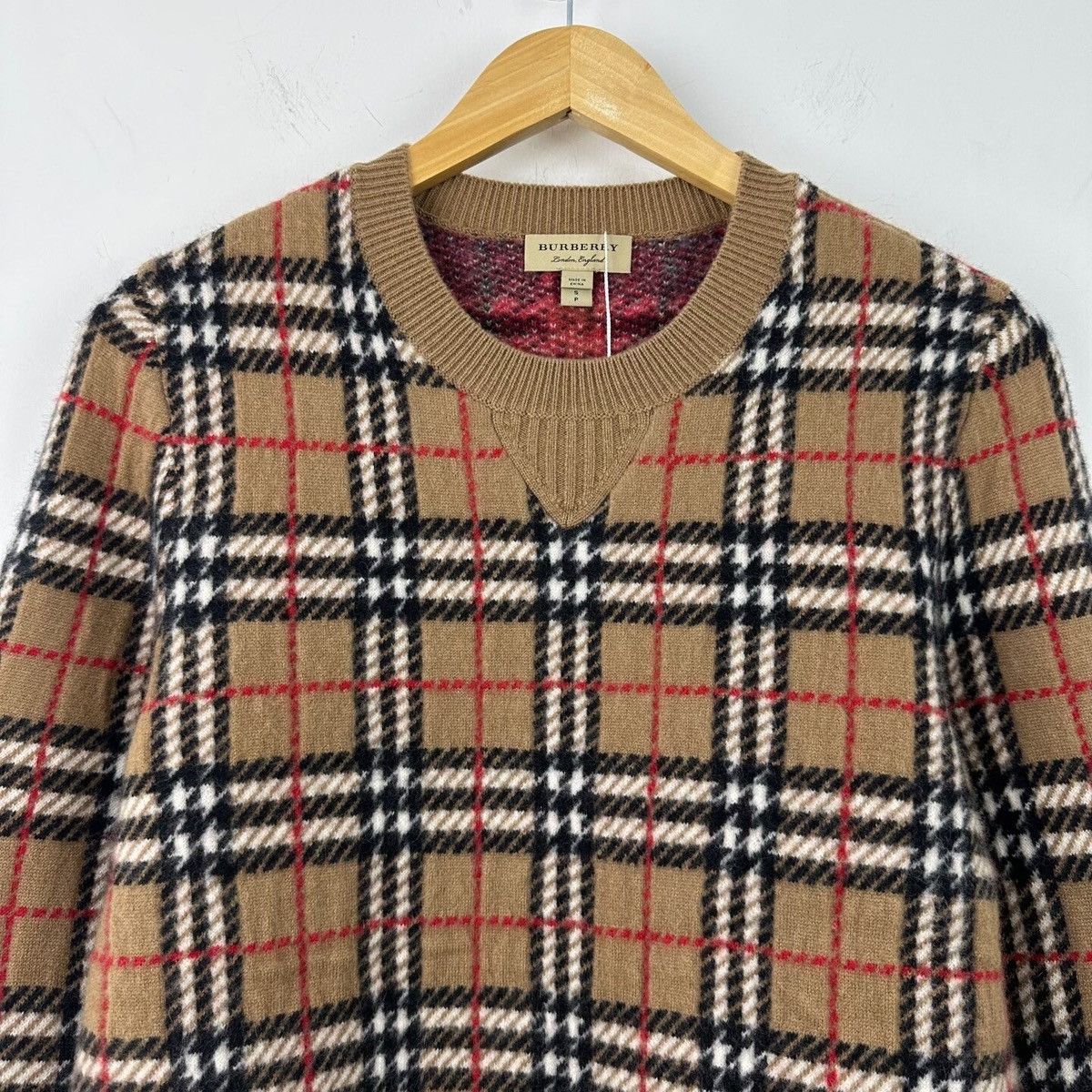 Burberry Burberry Check Patch Wool Cashmere Sweater Size S / US 4 / IT 40 - 3 Thumbnail