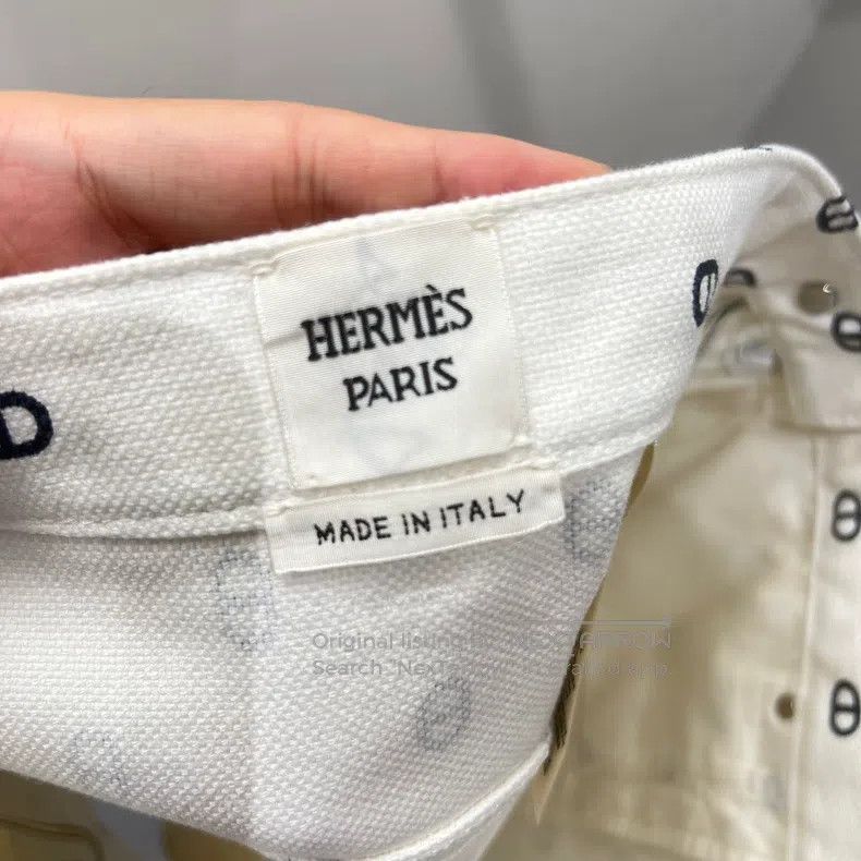 Hermes Hermes White Pig Nose Logo All-over Printed Denim Size 26" / US 2 / IT 38 - 5 Thumbnail