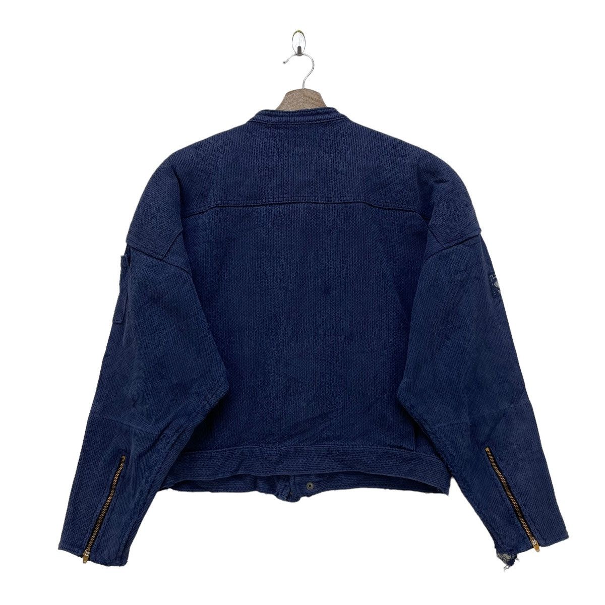 Indigo Japanese Brand Sashiko Single Biker Jacket Size US M / EU 48-50 / 2 - 2 Thumbnail
