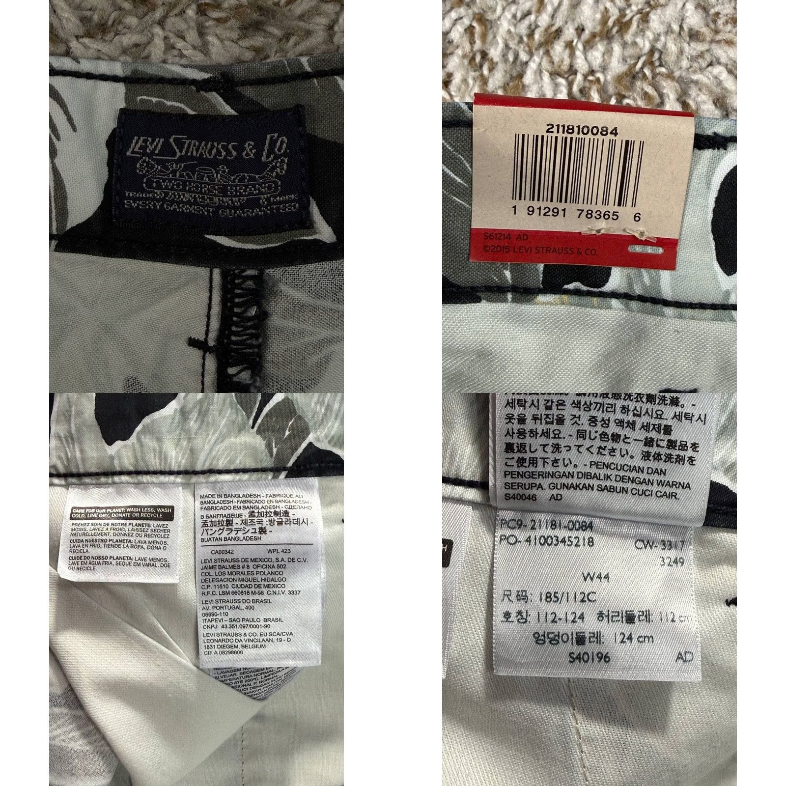Levi's Levi's Men's Short Floral Hawaiian Chino Regular 44 Multicolor NWT Size US 44 / EU 60 - 8 Thumbnail