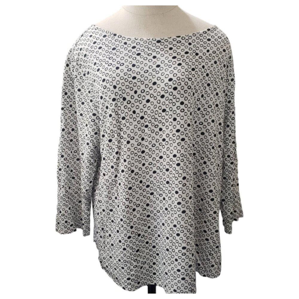 Chicos CT1513 Chico's Black & White 3/4 Sleeve "Ultimate Tee" XL Size XL / US 12-14 / IT 48-50 - 1 Thumbnail