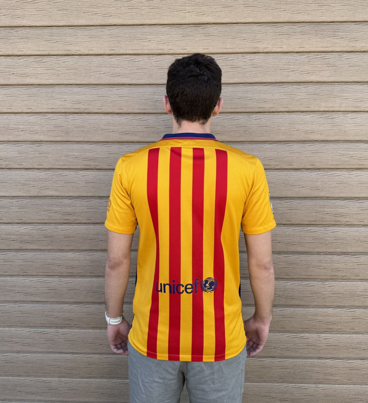 Nike Nike Barcelona 2015 Away Jersey Yellow Shirt MenM 658785-740 Size US M / EU 48-50 / 2 - 4 Thumbnail