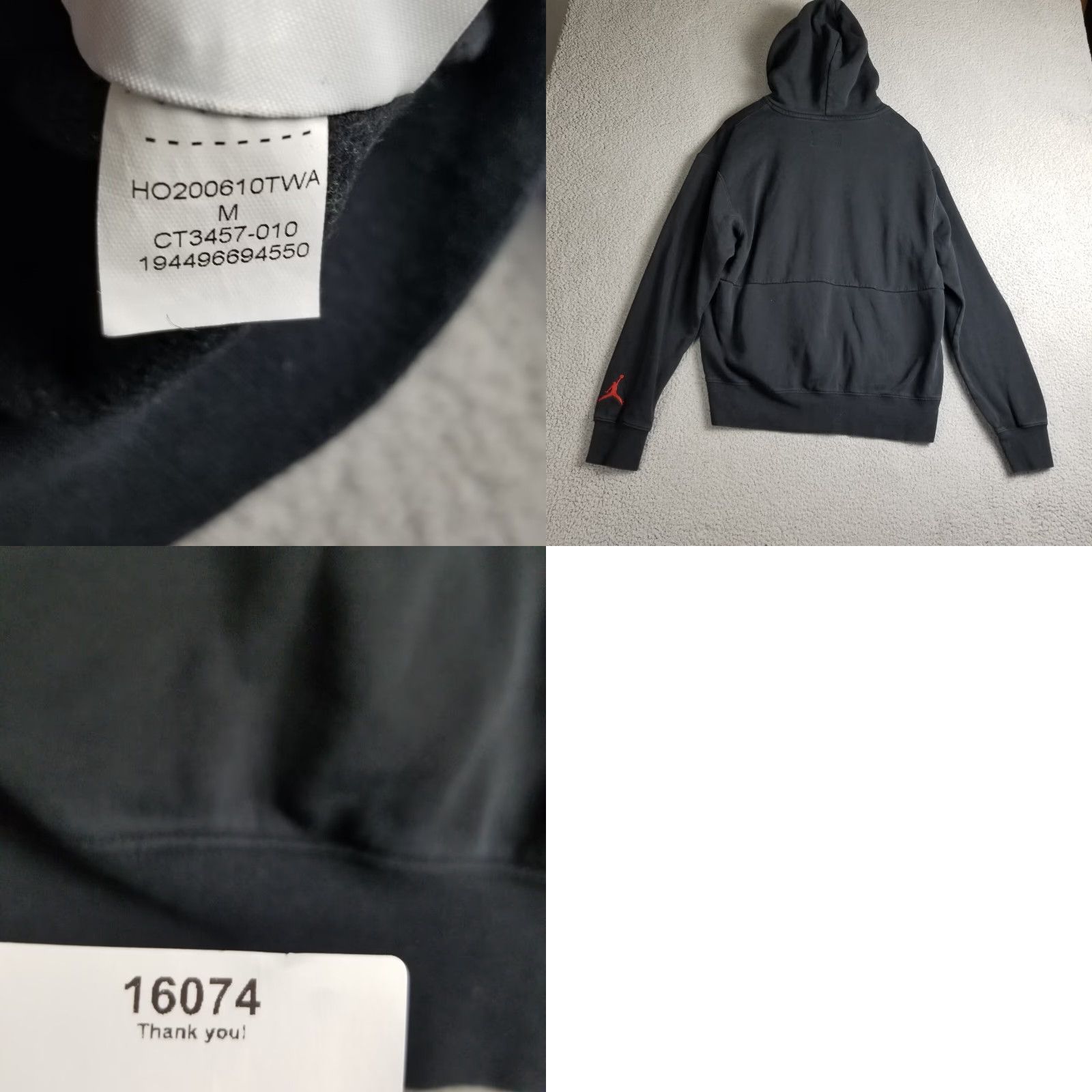 Jordan Brand Jordan Hoodie Men MEDIUM Embroidered Jumpman Holiday Black CT3457-010 Size US M / EU 48-50 / 2 - 8 Thumbnail