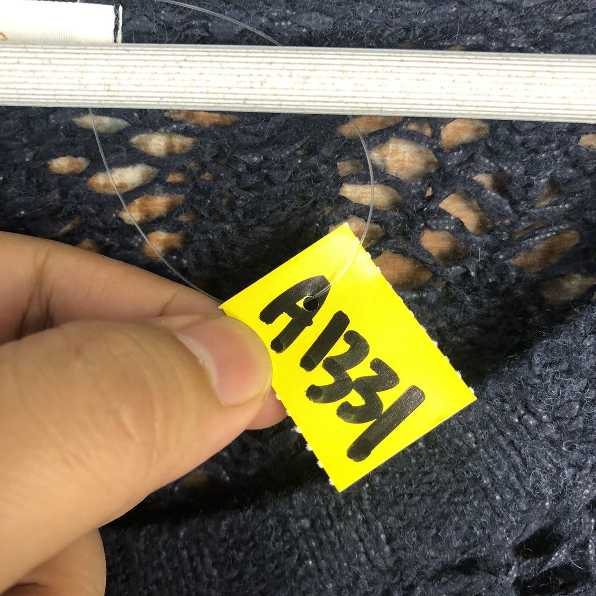 Homespun Knitwear × Japanese Brand × Vintage Grove Dark Blue crochet meshnet vintage Knitwear #A1331 Size S / US 4 / IT 40 - 9 Thumbnail
