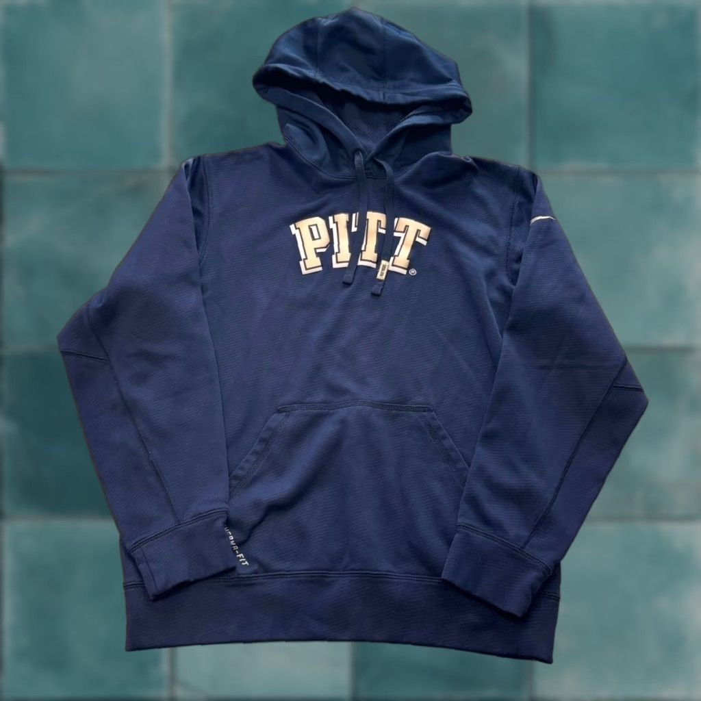 Nike Nike Pittsburgh Pitt Panthers Blue Mens S Therma Fit Mini Swoosh Pullover Hoodie Size US S / EU 44-46 / 1 - 1 Thumbnail
