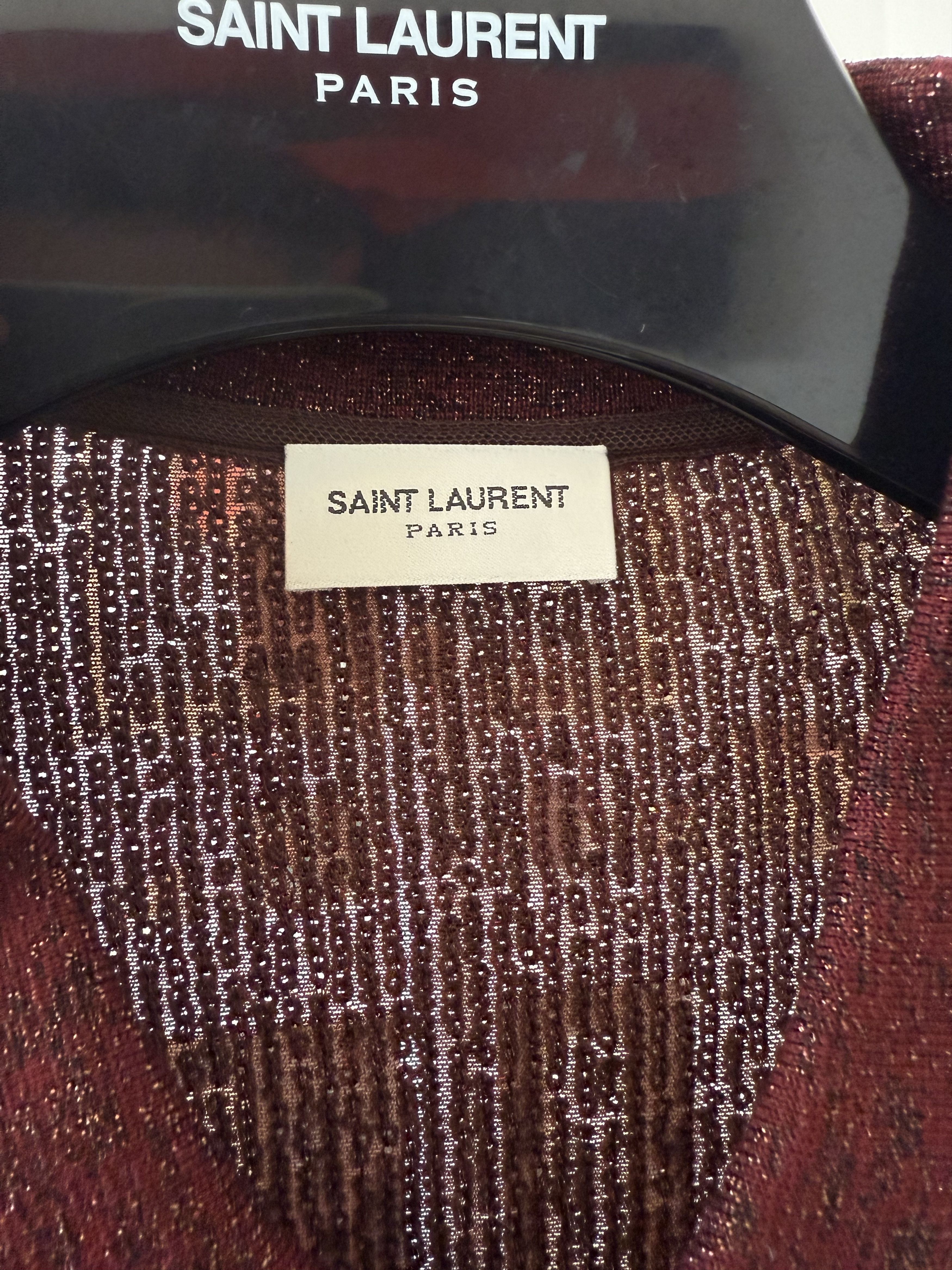 Saint Laurent Paris SS22 Saint Laurent Long Sleeve Sequin Polo Shirt Size US L / EU 52-54 / 3 - 11 Thumbnail