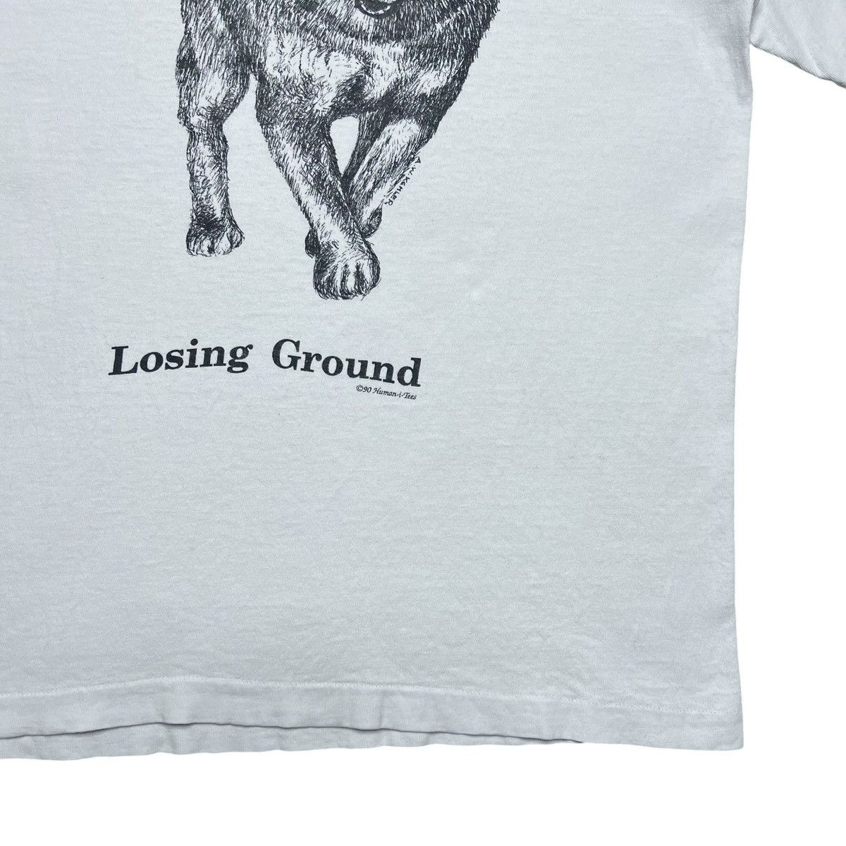 Other Vintage 1990 Wolf Losing Ground Human-i-Tees Graphic T-Shirt Size US S / EU 44-46 / 1 - 8 Thumbnail