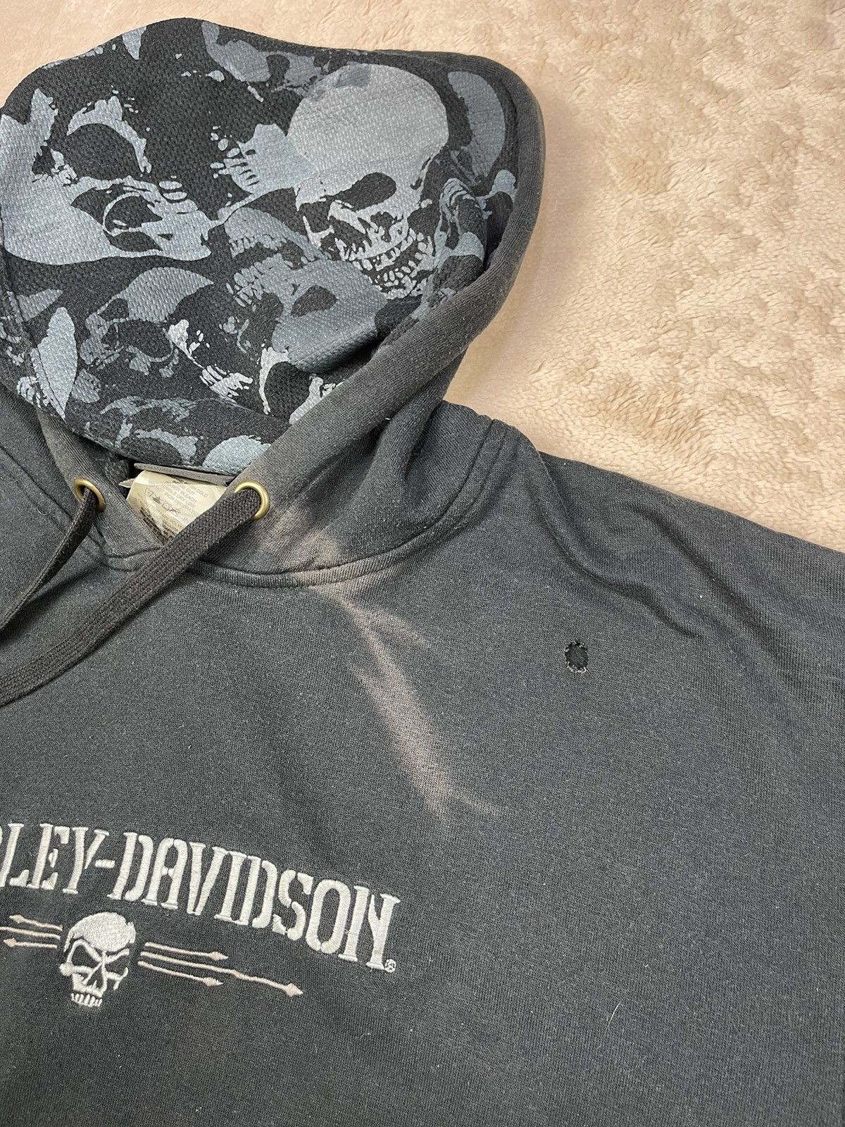 Harley Davidson Vintage HARLEY DAVIDSON Thrash Centre Skull Logo Pull Over Size US L / EU 52-54 / 3 - 10 Thumbnail