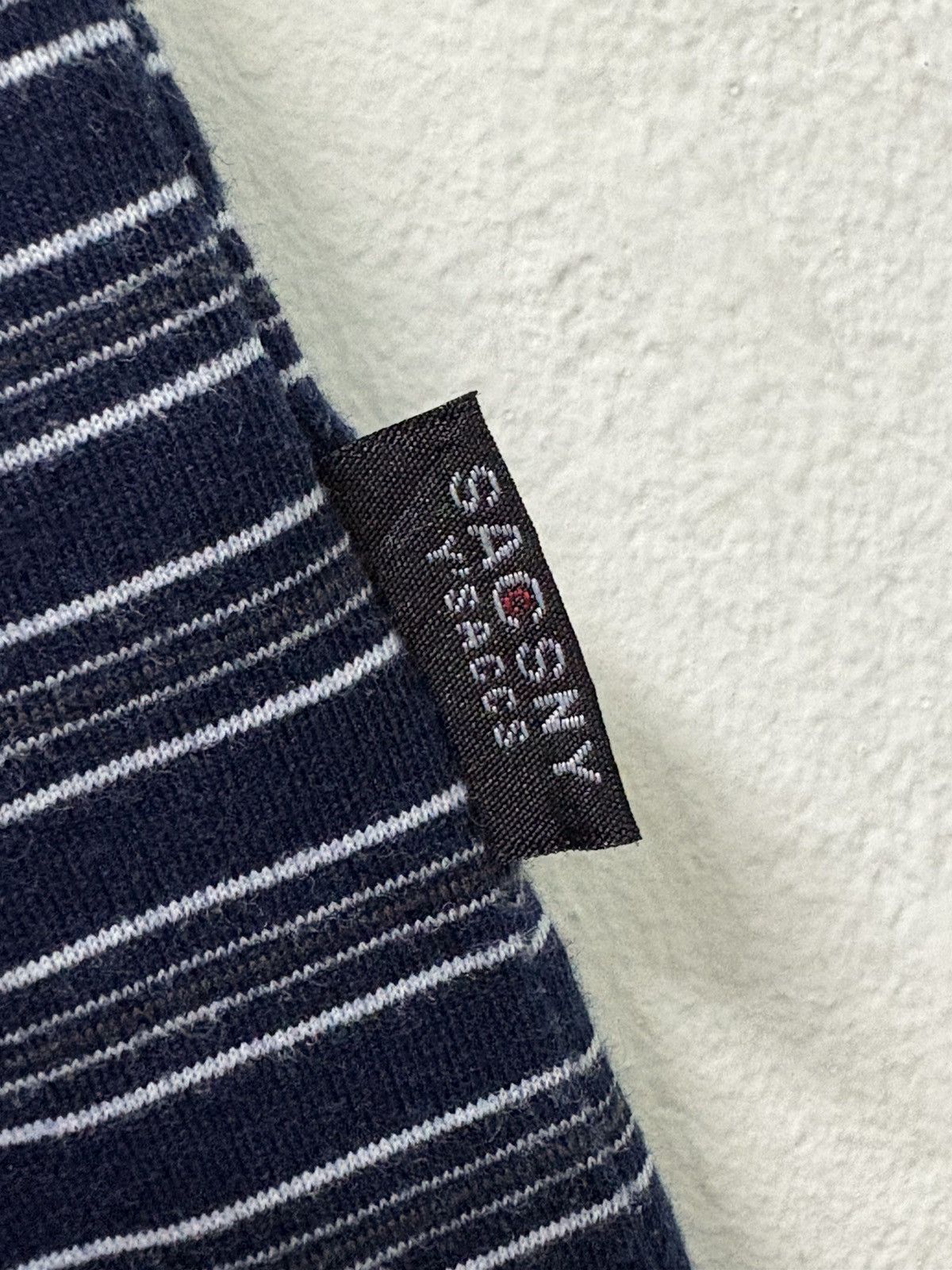 Japanese Brand × Y's × Yohji Yamamoto 2000's Sacsny Y'saccs Button Stripe Navy T-Shirt Size US M / EU 48-50 / 2 - 6 Thumbnail